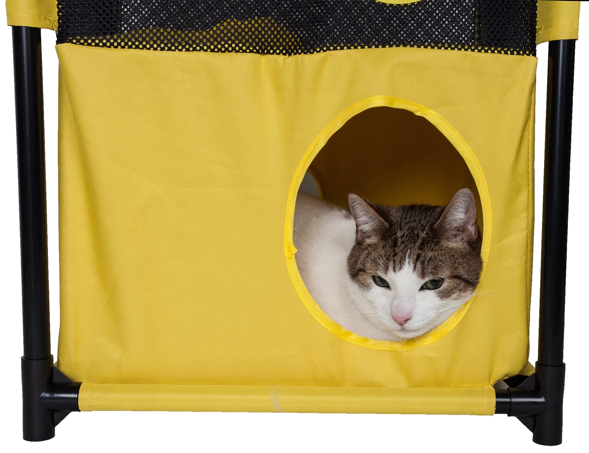 Pet Life  Kitty-Square Obstacle Soft Folding Sturdy Play-Active Travel Collapsible Travel Pet Cat House Furniture