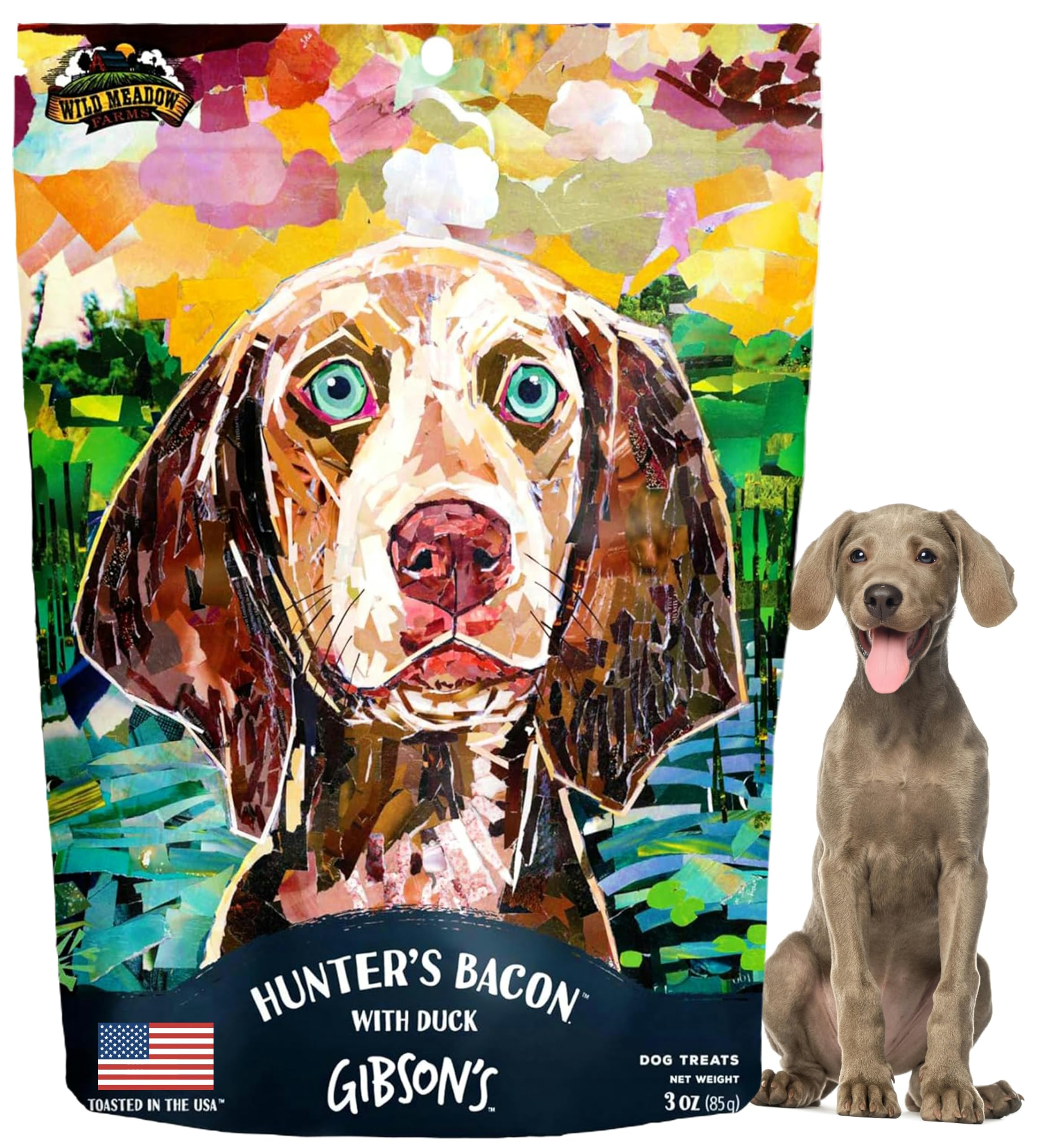Wild Meadow Farms - Gibsons Hunters Bacon with Duck, Soft Jerky Dog Treats, Crafted with Real Meat, Aromatic, and Grain-Free fo
