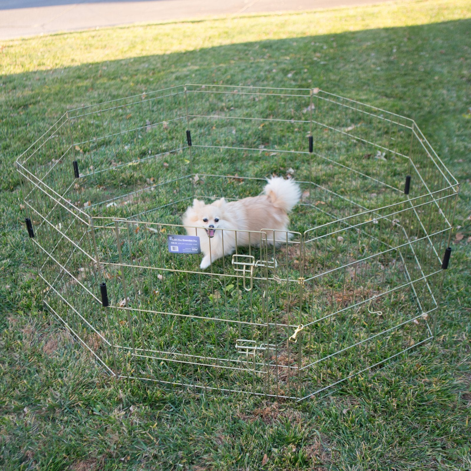 Midwest Homes For Pets Dog Exercise Pen & Playpen, 24'W X 48'H, No Door, Gold Zinc