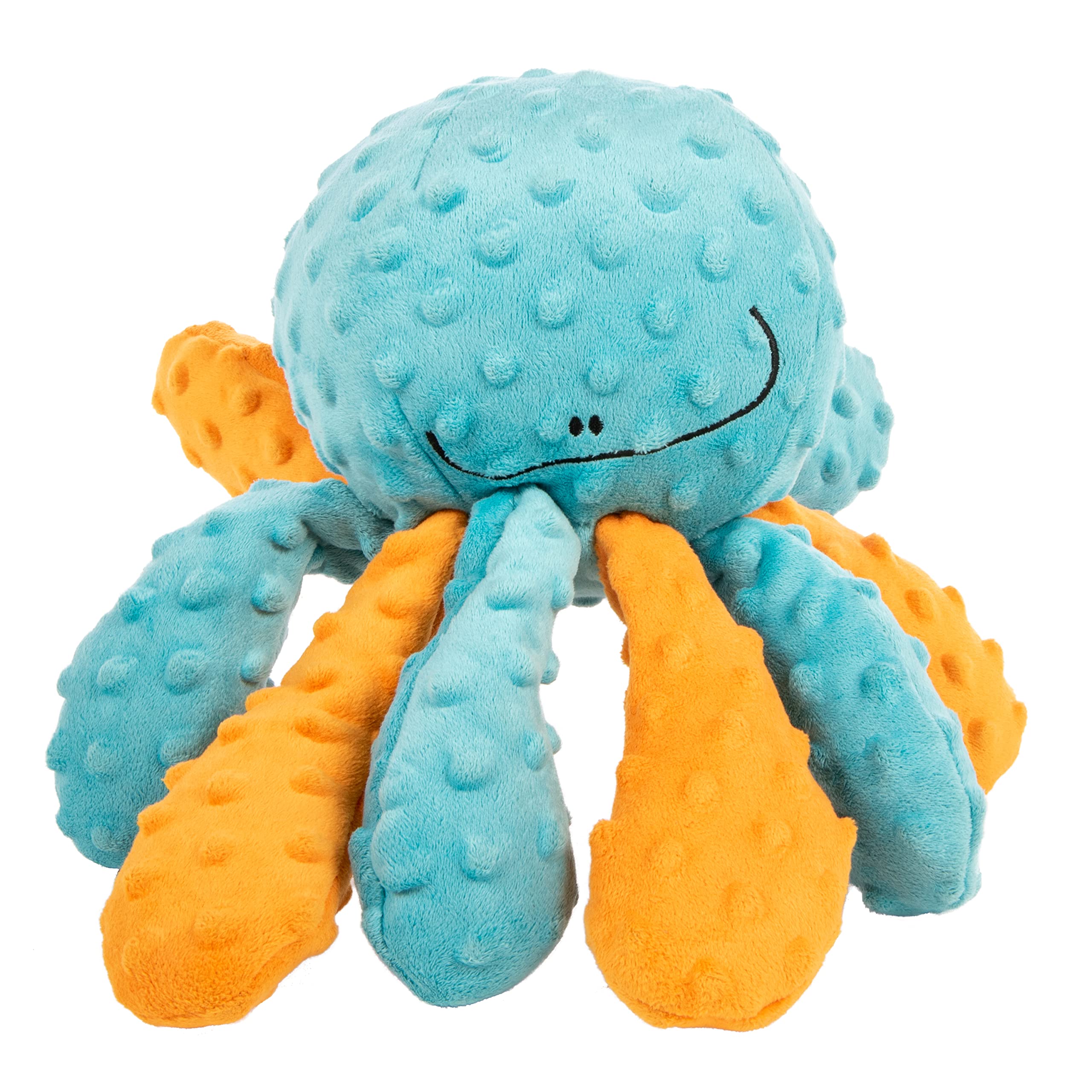 Godog Crazy Tugs Octopus Squeaky Plush Tug Dog Toy, Chew Guard Technolog - Multi Color, Large