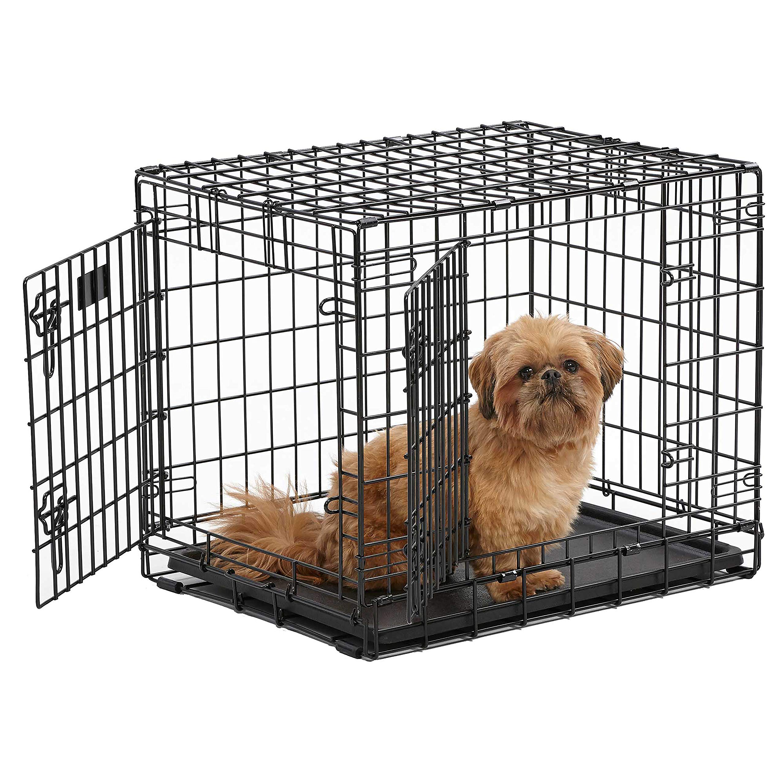 Midwest Homes For Pets Ultima Pro Series 24' Dog Crate | Extra-Strong Double Door Folding Metal Dog Crate W/Divider Panel, Floor