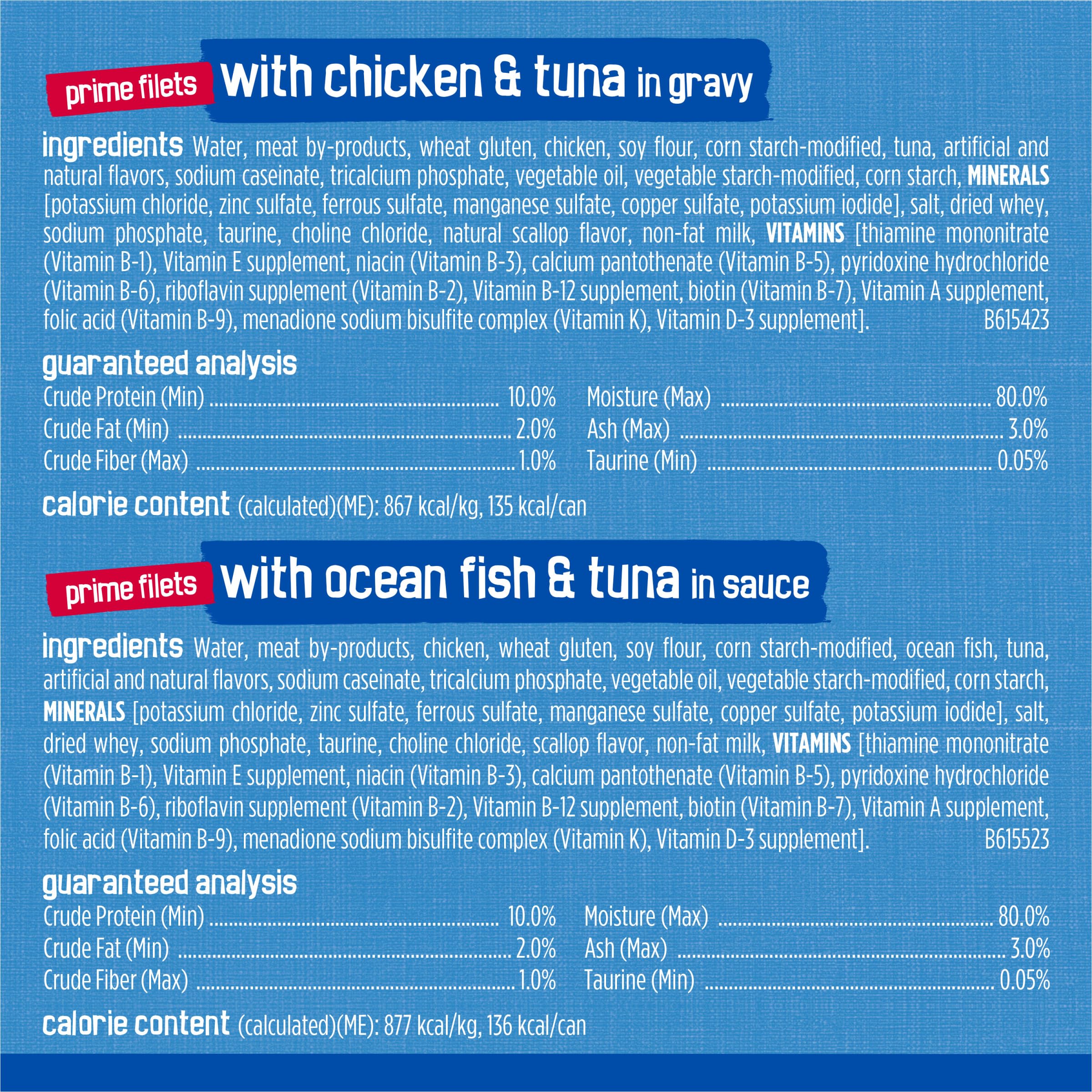 Purina Friskies Wet Cat Food Variety Pack, Oceans of Delight Flaked and Prime Filets - 48 ct. Can