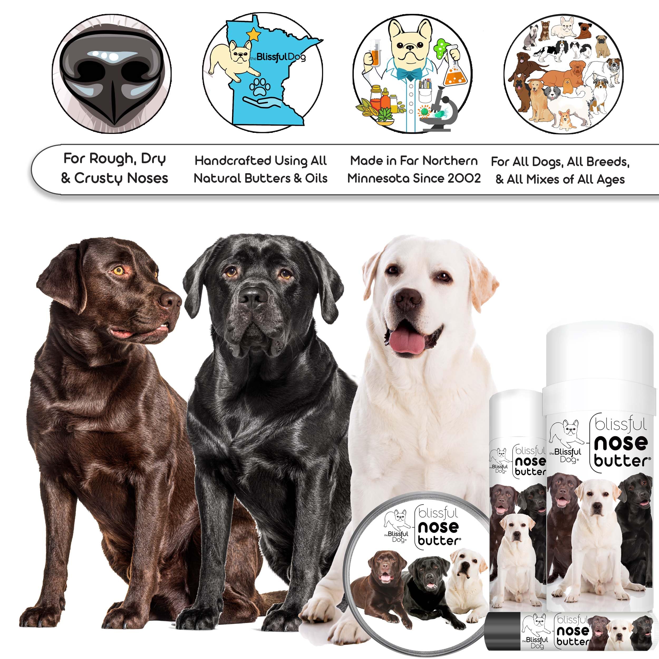 The Blissful Dog Labrador Retriever Unscented Nose Butter, 0.15-Ounce