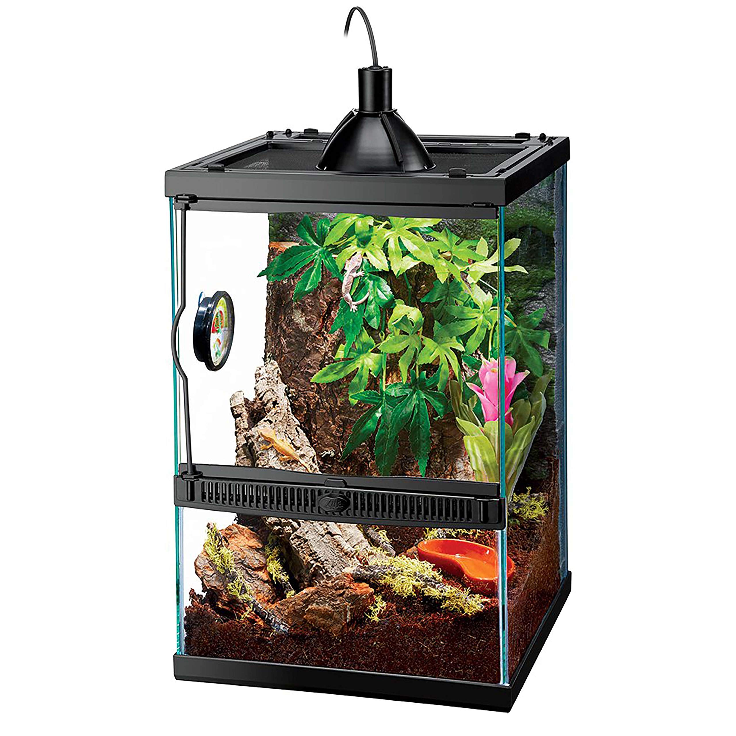 Zilla 11 Gallon Glass Tropical Vertical Habitat Starter Kit For Small Tree Dwelling Reptiles & Amphibians