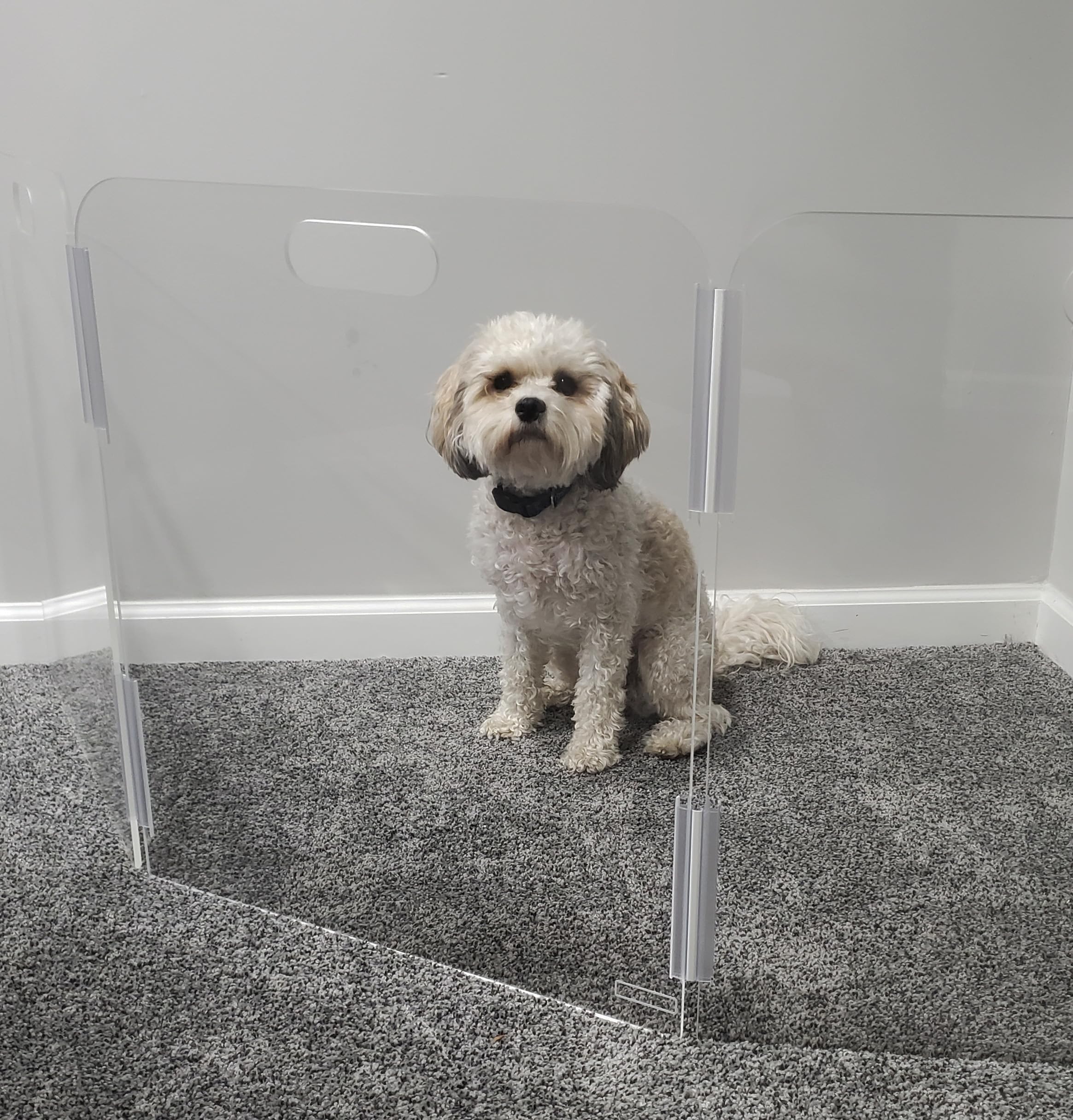 Pet Barrier (3-Panel) | Free-Standing Pet Gate | Foldable | Protect Your Indoor Living Spaces, Decorations, and Important Items