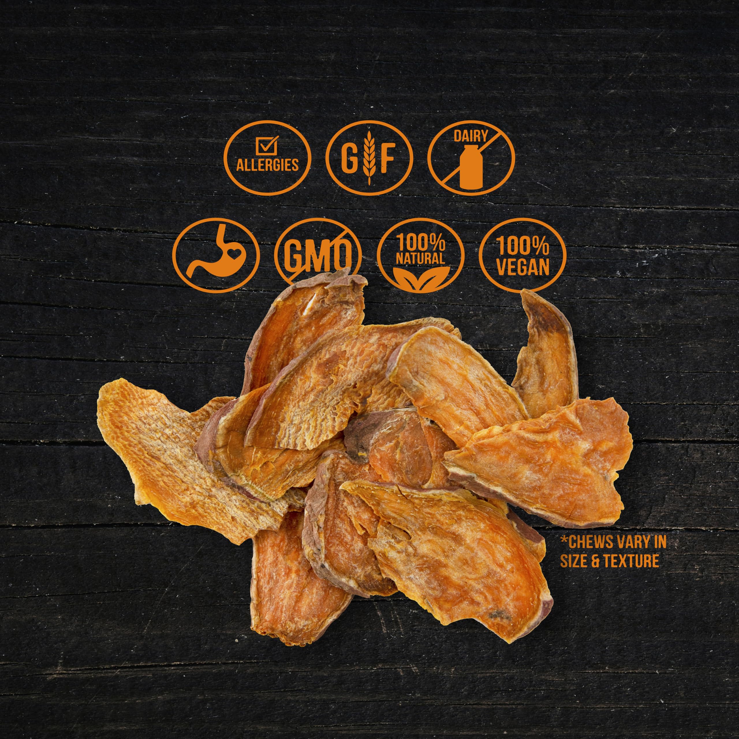 Wholesome Pride Sweet Potato Chews Dog Treats, 16 oz - 100% All-Natural, Single Ingredient, Healthy Snack for Dogs