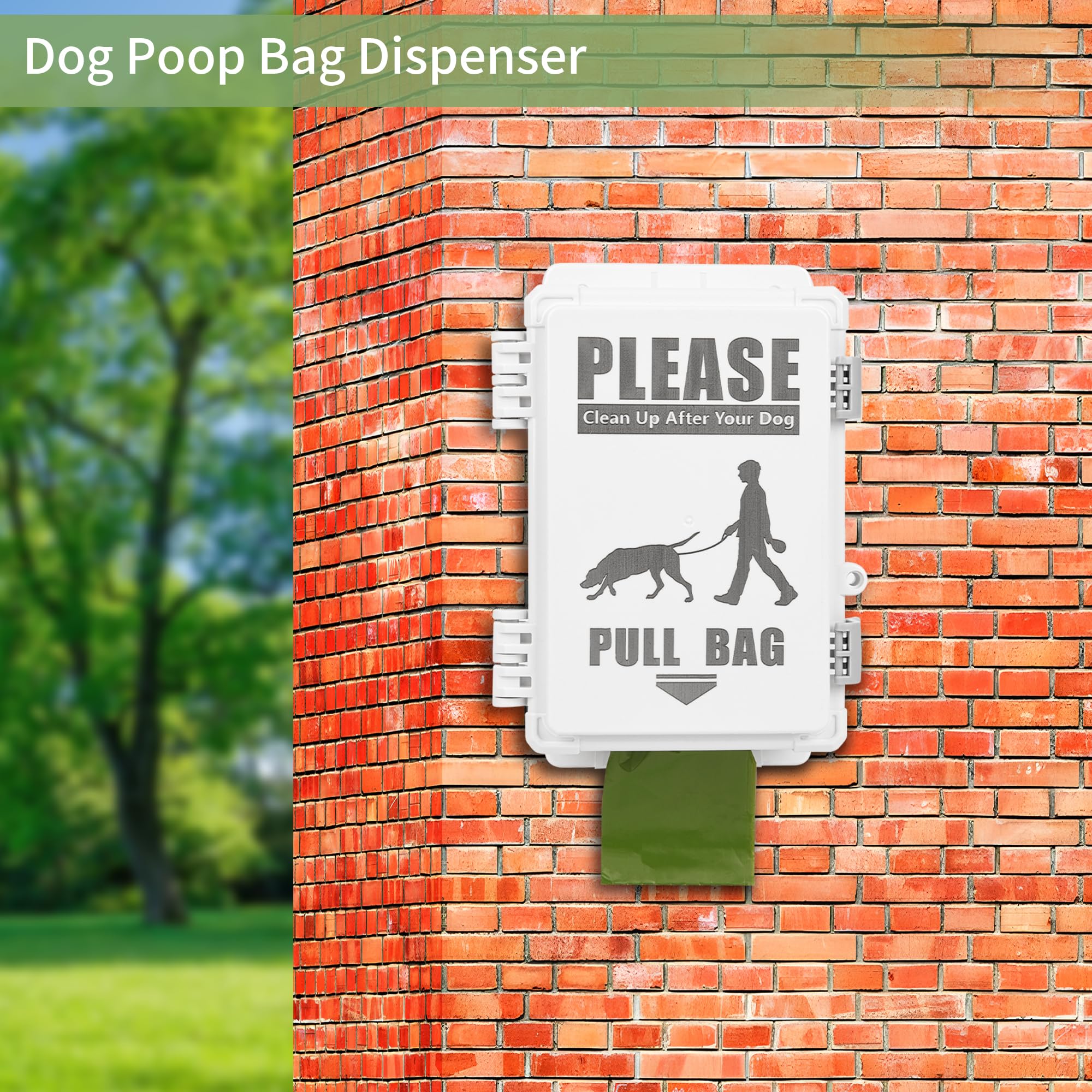 VANQOU Dog Poop Bag Dispenser, Waterproof, Holds 8 Rolls, 1 Count, Black, Model VQ-LJDH