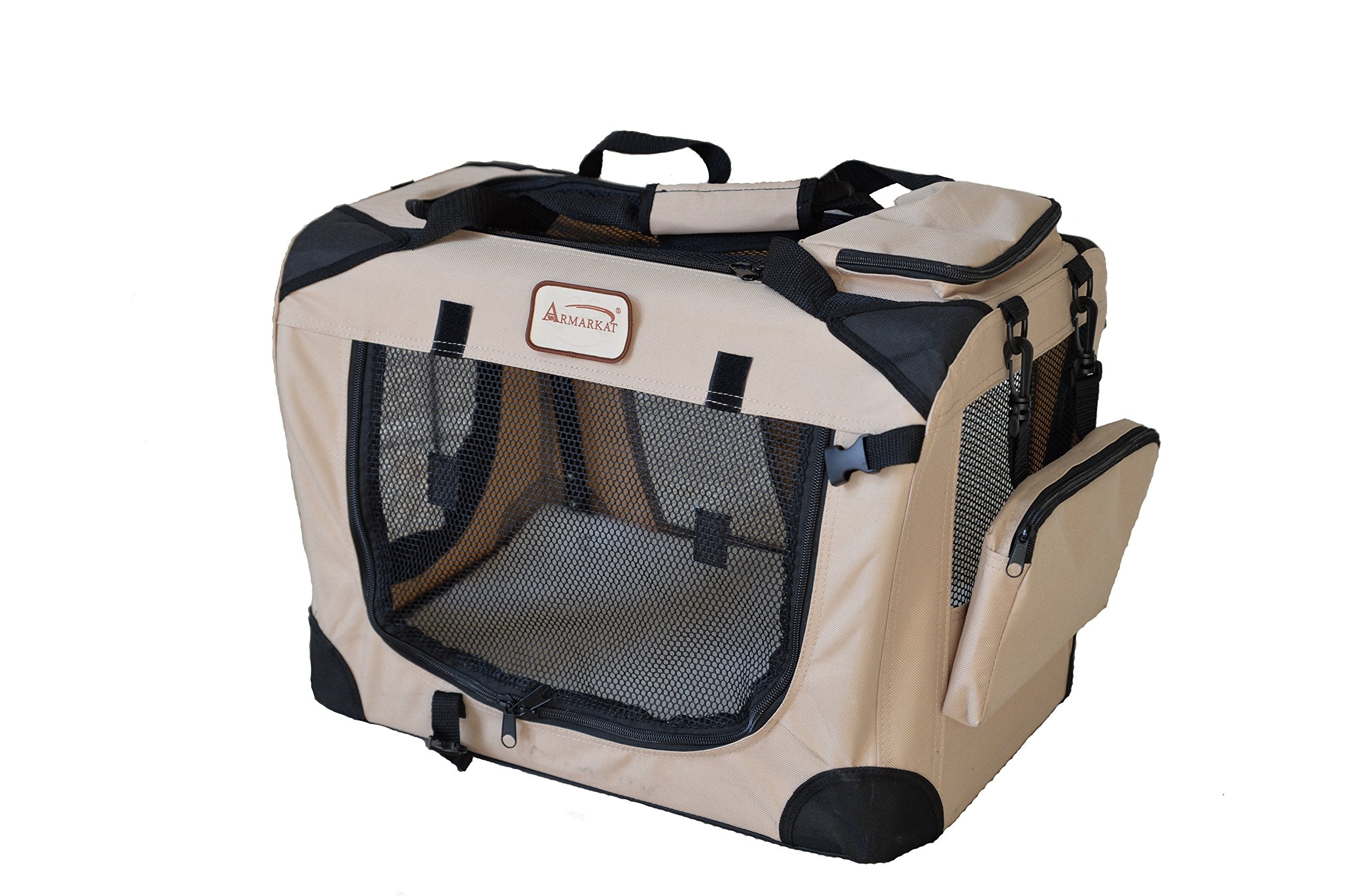 Armarkat Pet Carrier Beige, PC201B, Multiple Pockets