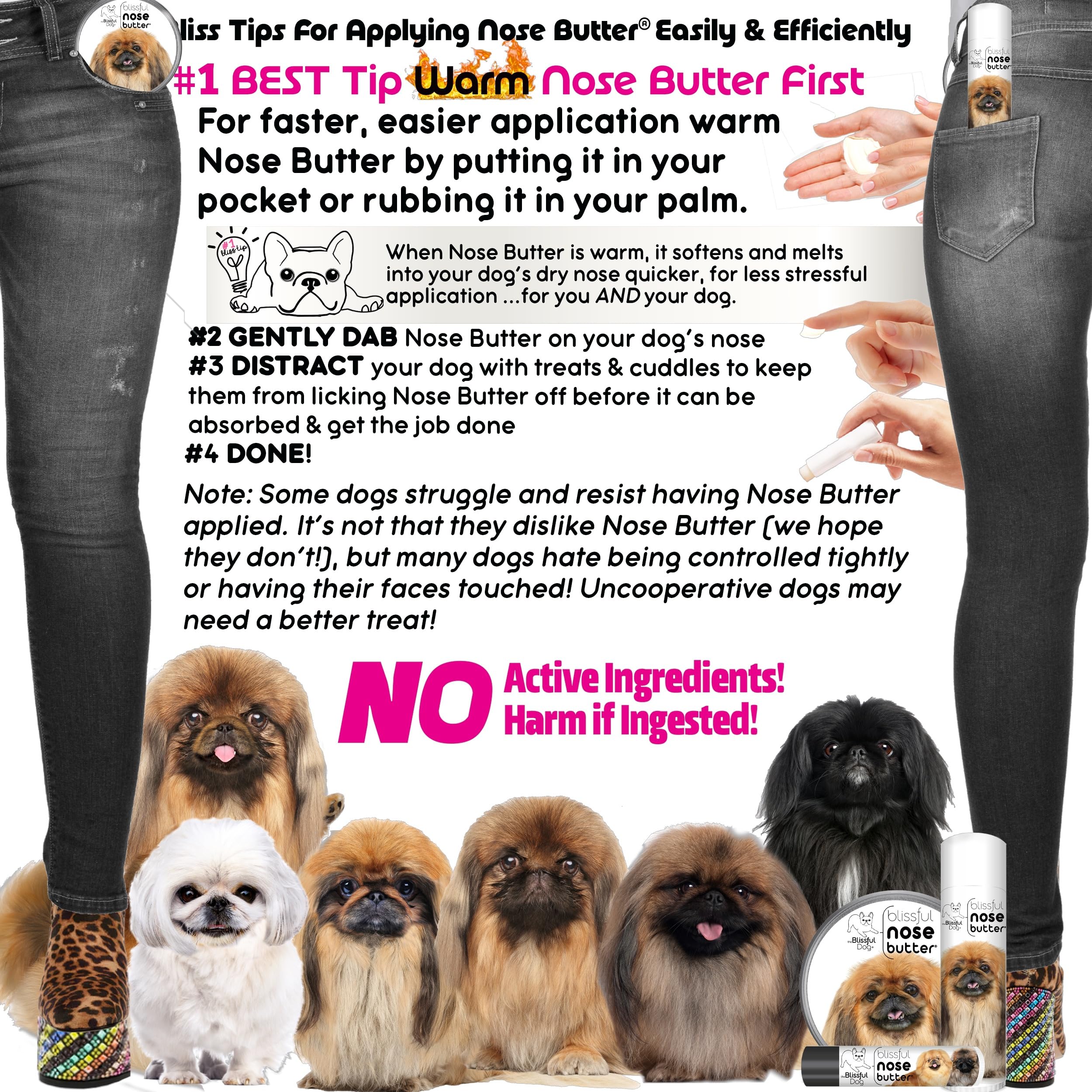 The Blissful Dog Pekingese Unscented Nose Butter - Dog Nose Butter, 2 Ounce