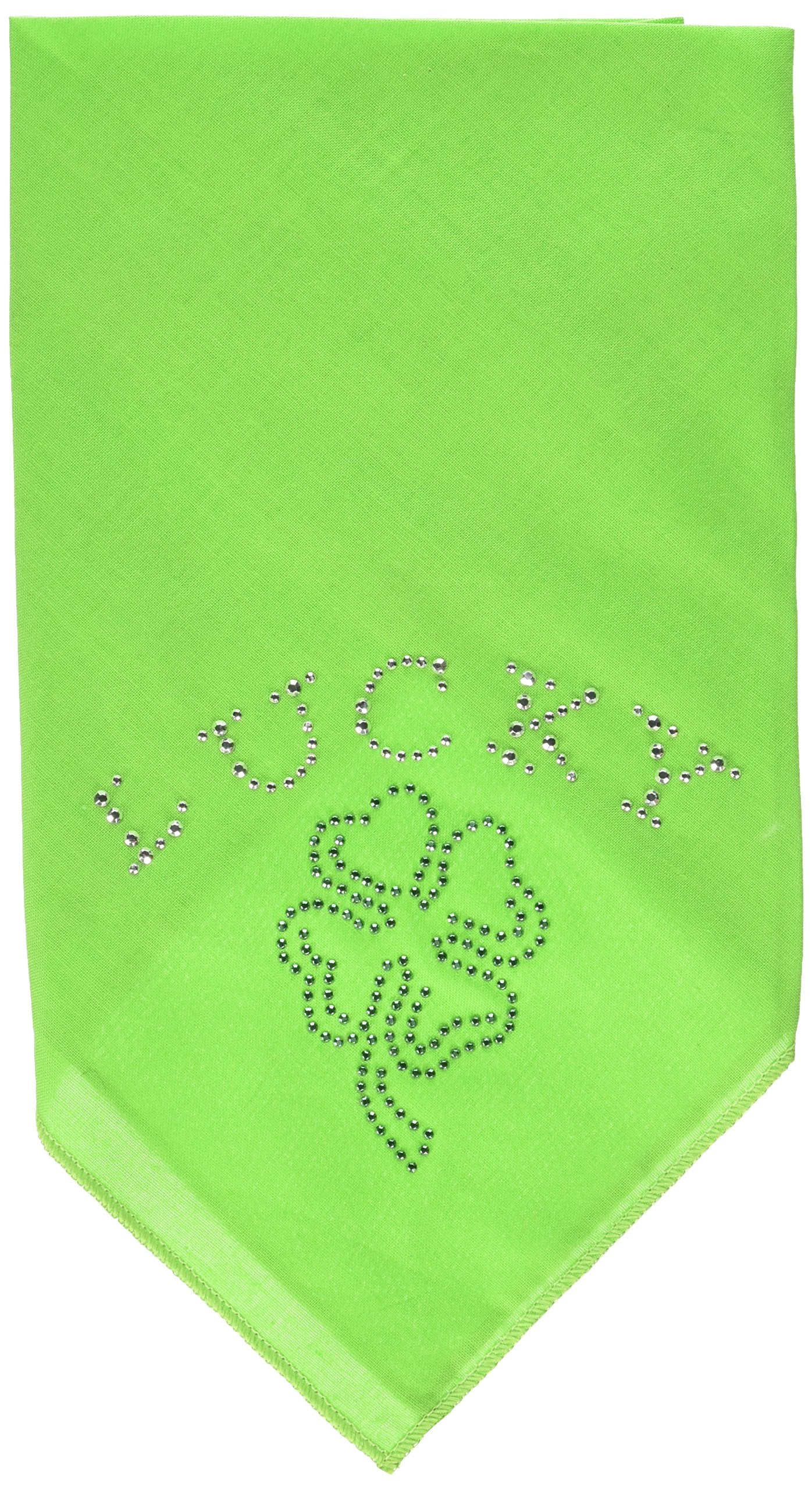 Mirage Pet Products Four Leaf Clover Rhinestone Bandana, Small, Lime Green