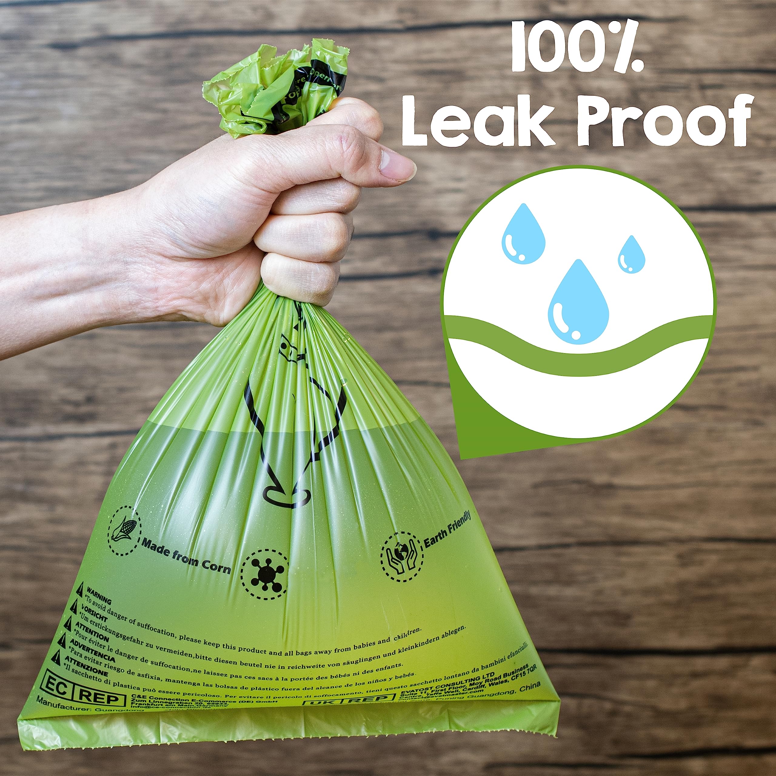 YORJA Dog Poop Bags - 720 Extra Thick, Leak Proof Waste Bags, Corn Starch Blend, Green+Yellow