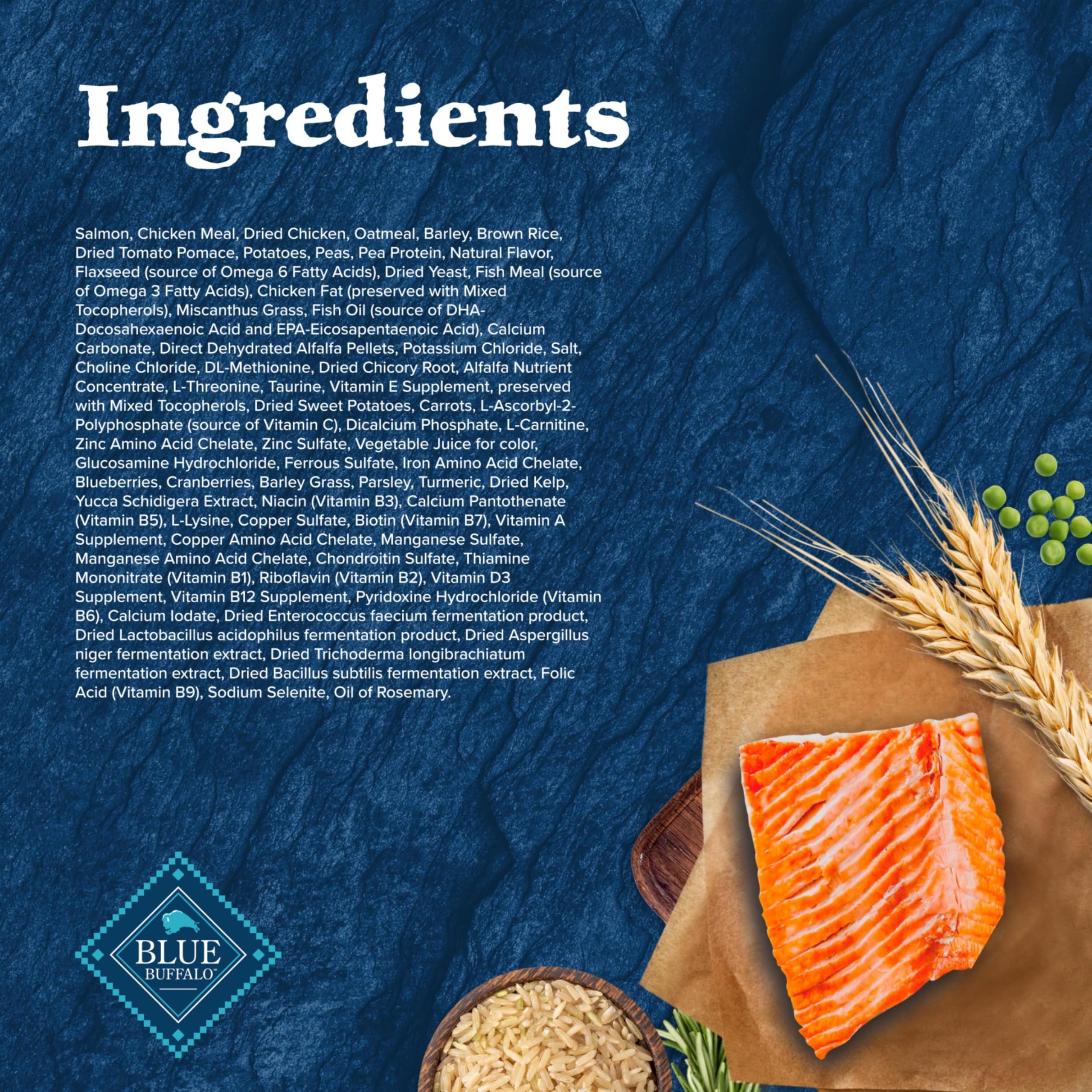 Blue Buffalo Wilderness High-Protein Natural Dry Food for Senior Dogs, Salmon Recipe, 24-lb. Bag