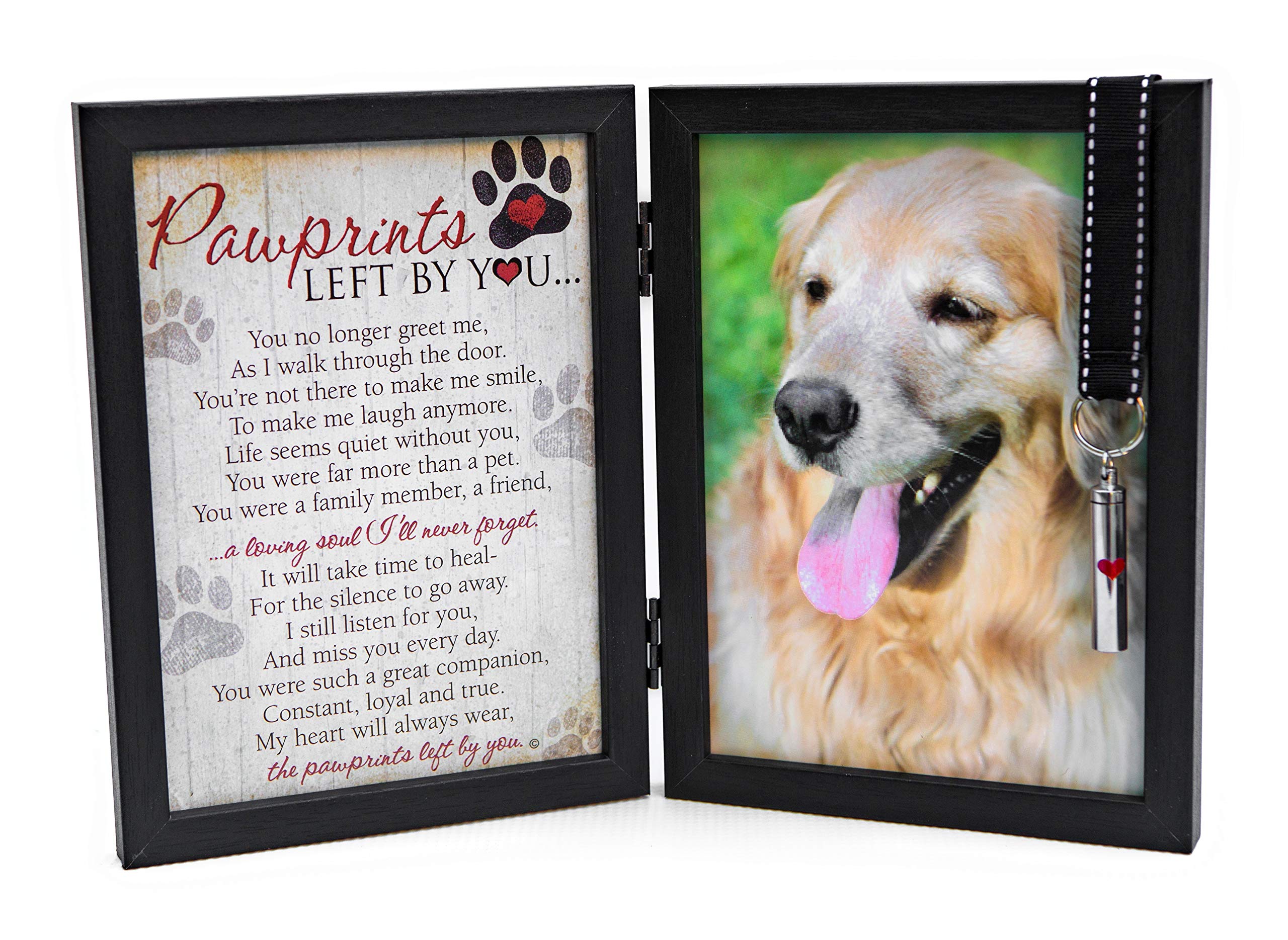 Pawprints Pet Memorial Frame with Pawprints Left by You Poem - Touching Dog Sympathy Gift for Pet Loss Remembrance (Frame With A