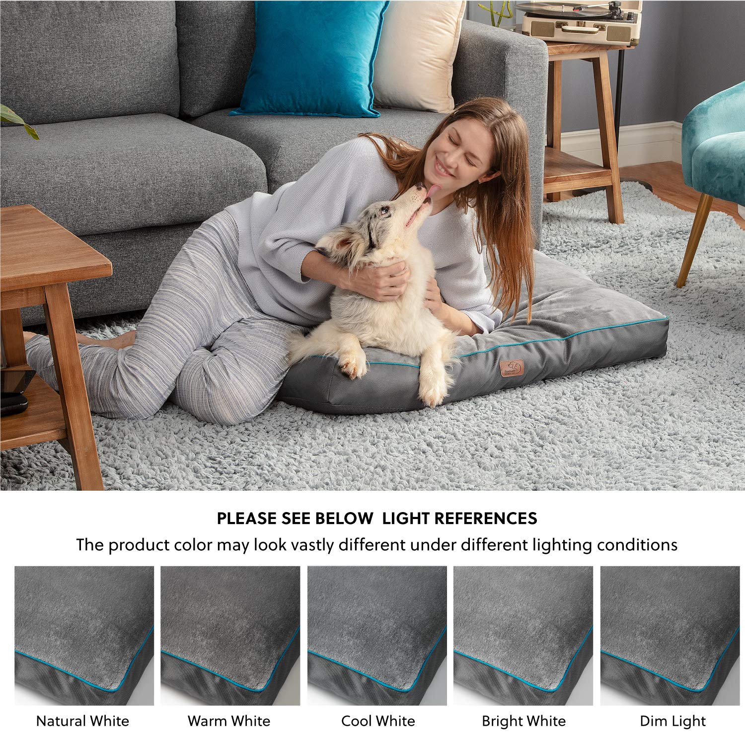 Bedsure Waterproof Dog Bed For Medium Dogs - 4 Inch Thicken Up To 45Lbs Pet Mat Pillows With Removable Washable Cover, Grey