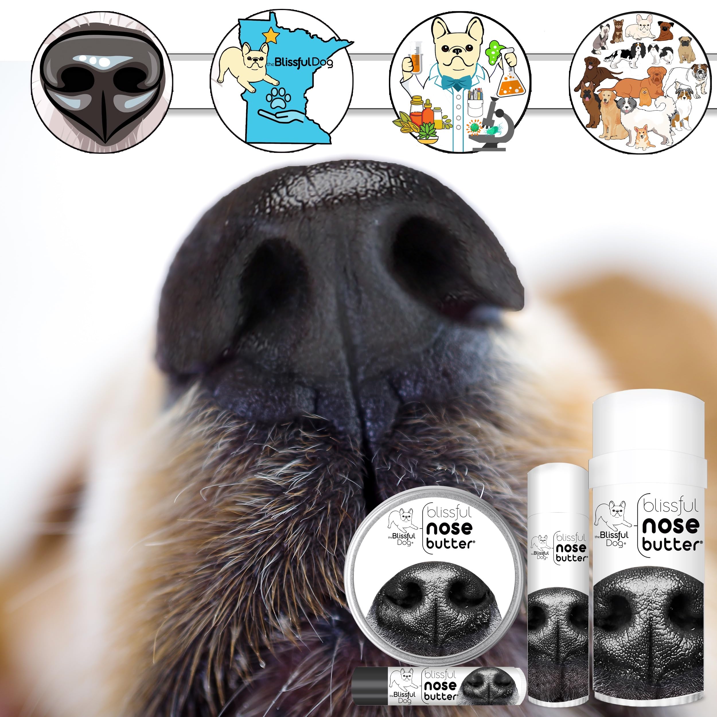 The Blissful Dog Every Dog Nose Butter, Versatile Dog Nose Balm for Dry Nose, Handcrafted Nose Moisturizer, Easy-to-Apply Dog Es