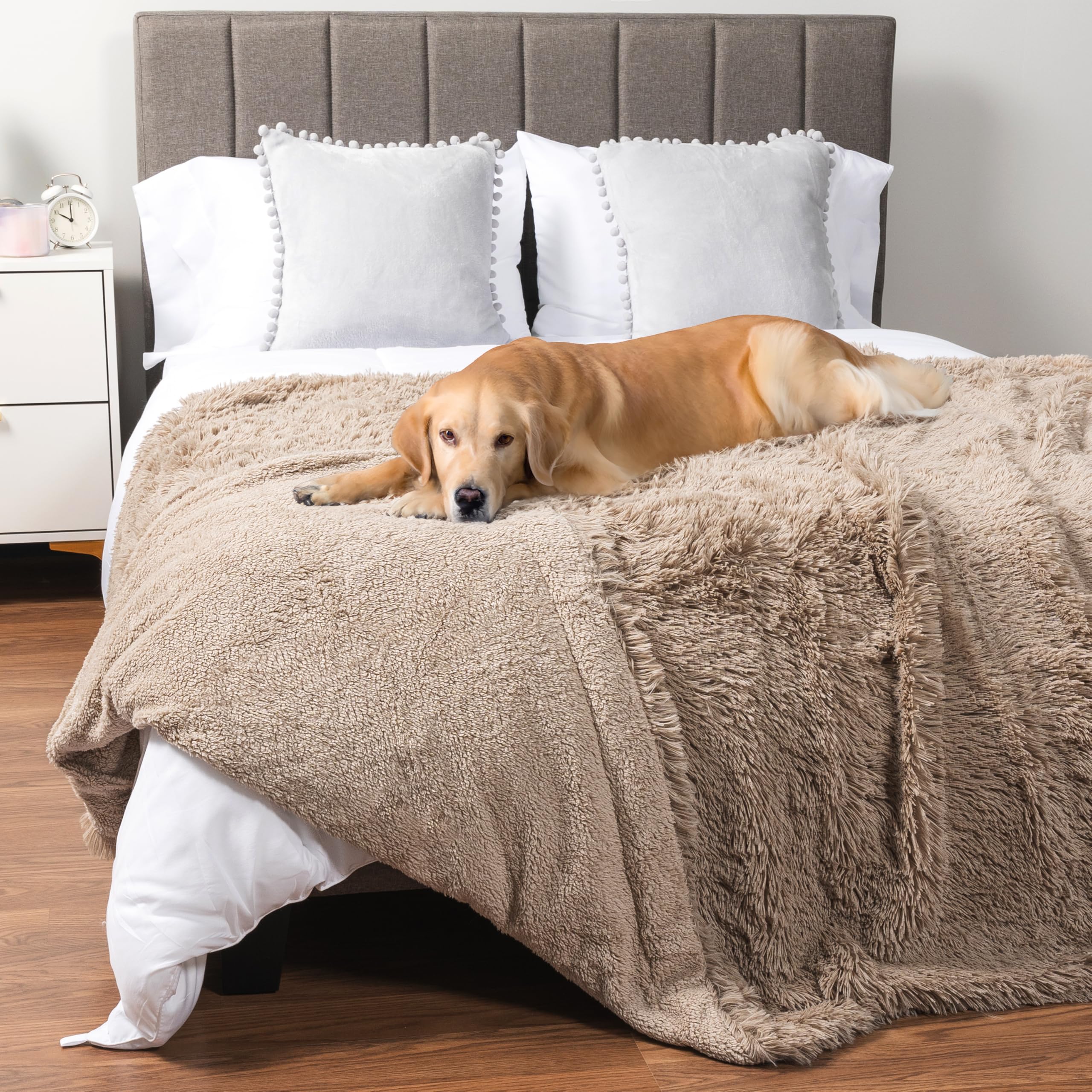 PetAmi Waterproof Dog Blanket for Large Dog, Calming Pet Blanket Bed Couch Cover Protector, Washable Sherpa Faux Fur Throw for S