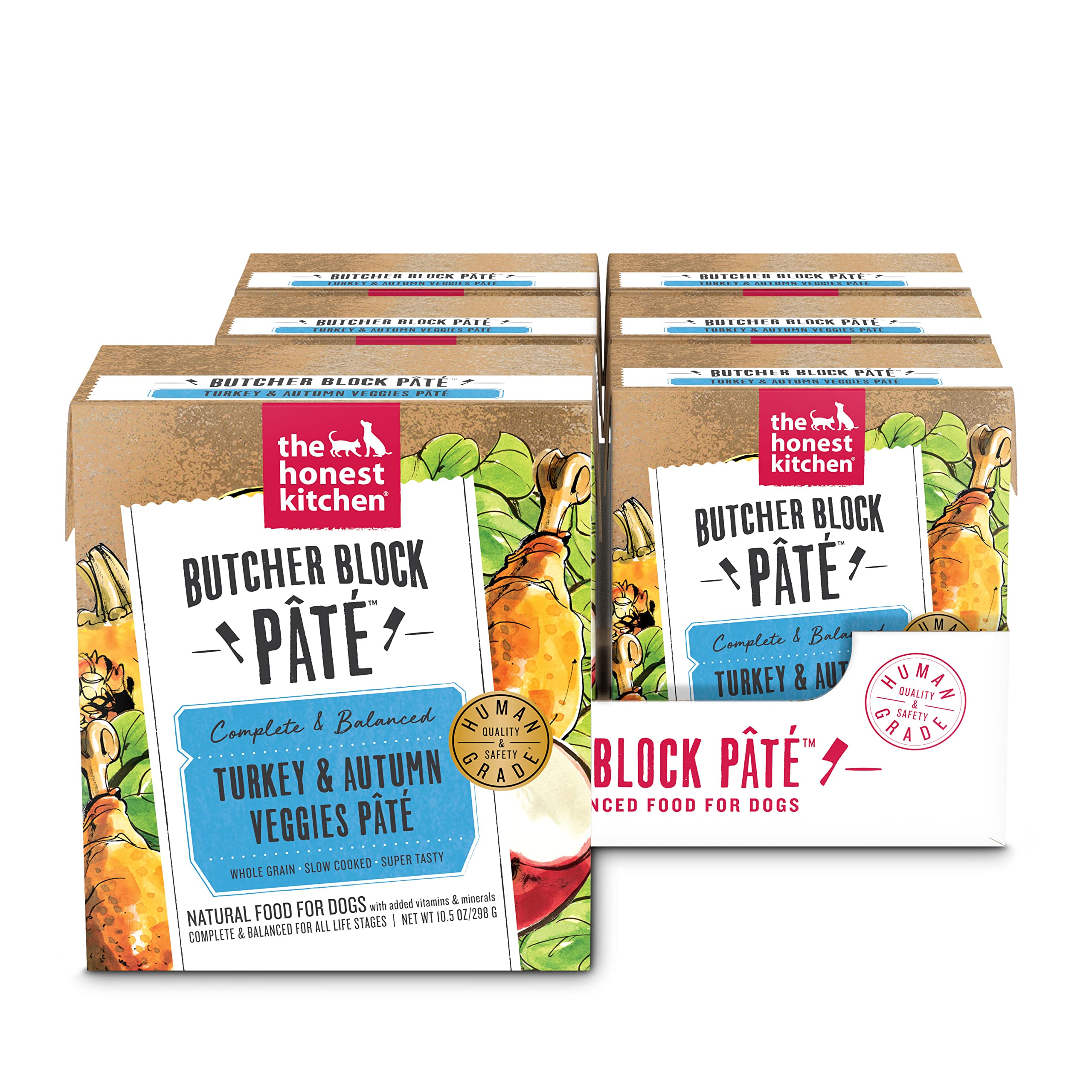 The Honest Kitchen Butcher Block Pt  : Turkey & Autumn Veggies Wet Dog Food, 10.5 oz (Pack of 6)