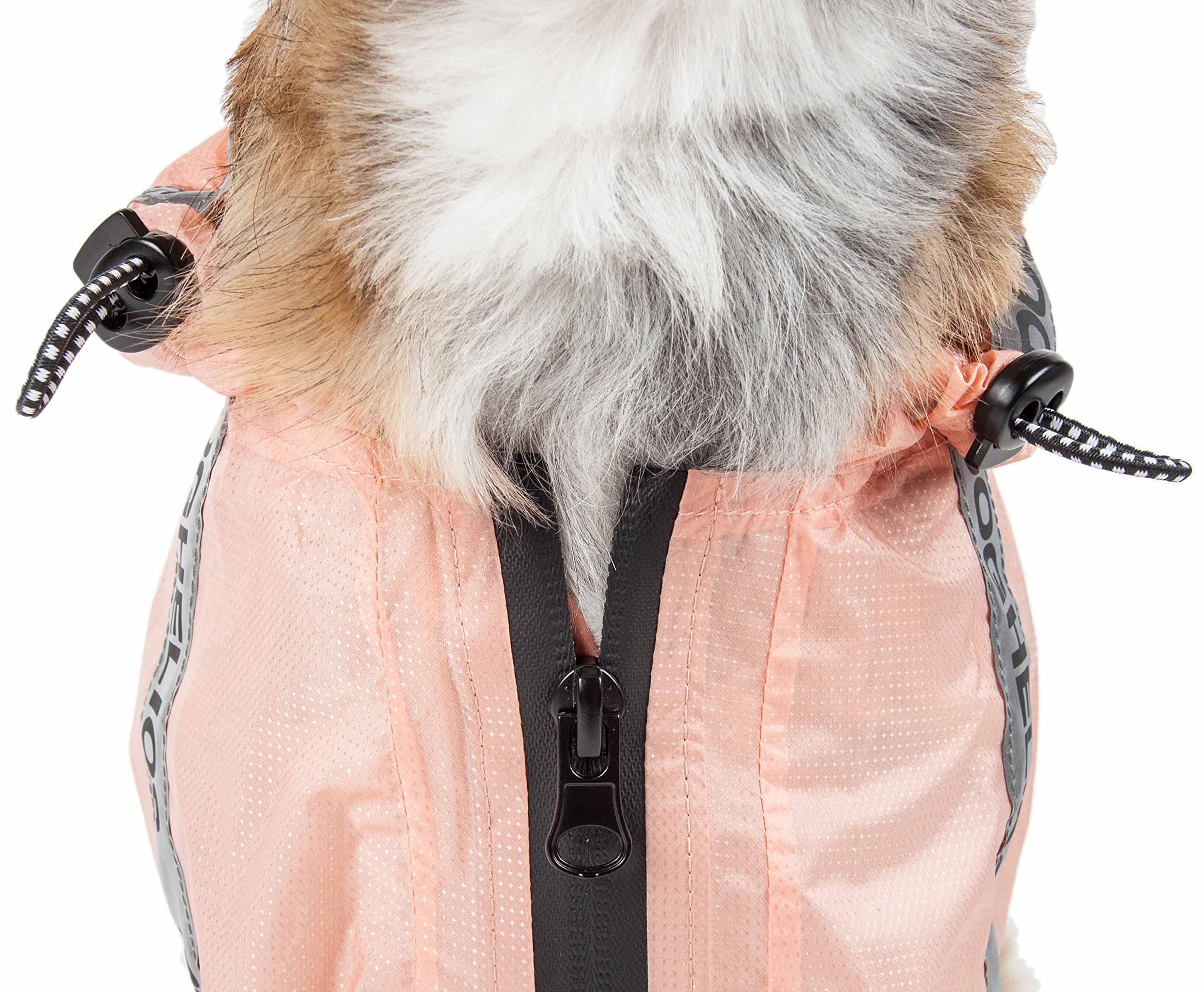 Dog Helios Torrential Shield Adjustable And Waterproof Dog Raincoat Poncho, Md, Pink