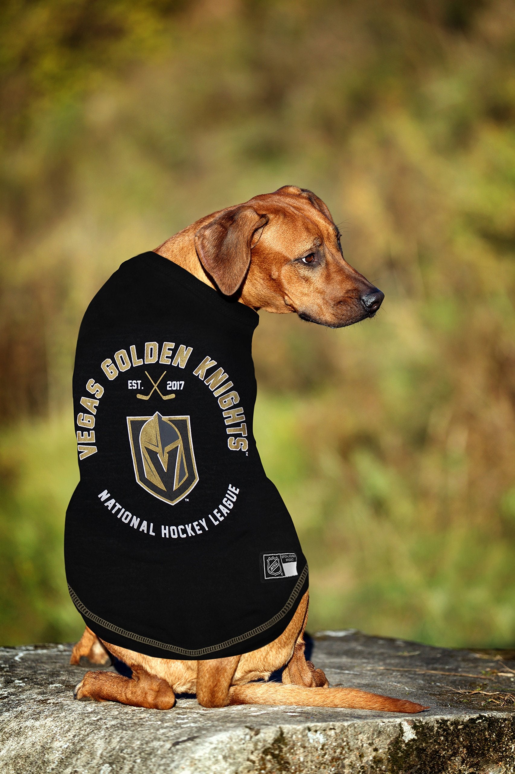 Pets First Pet Tee Shirt Las Vegas Golden Knights Ice Hockey Team Dog Shirt Size: X-Large. Soft Breathable Stretchable & Washable Pet T-Shirt. Cool & Fashionable Pet Shirt For The Knights Hockey Fan