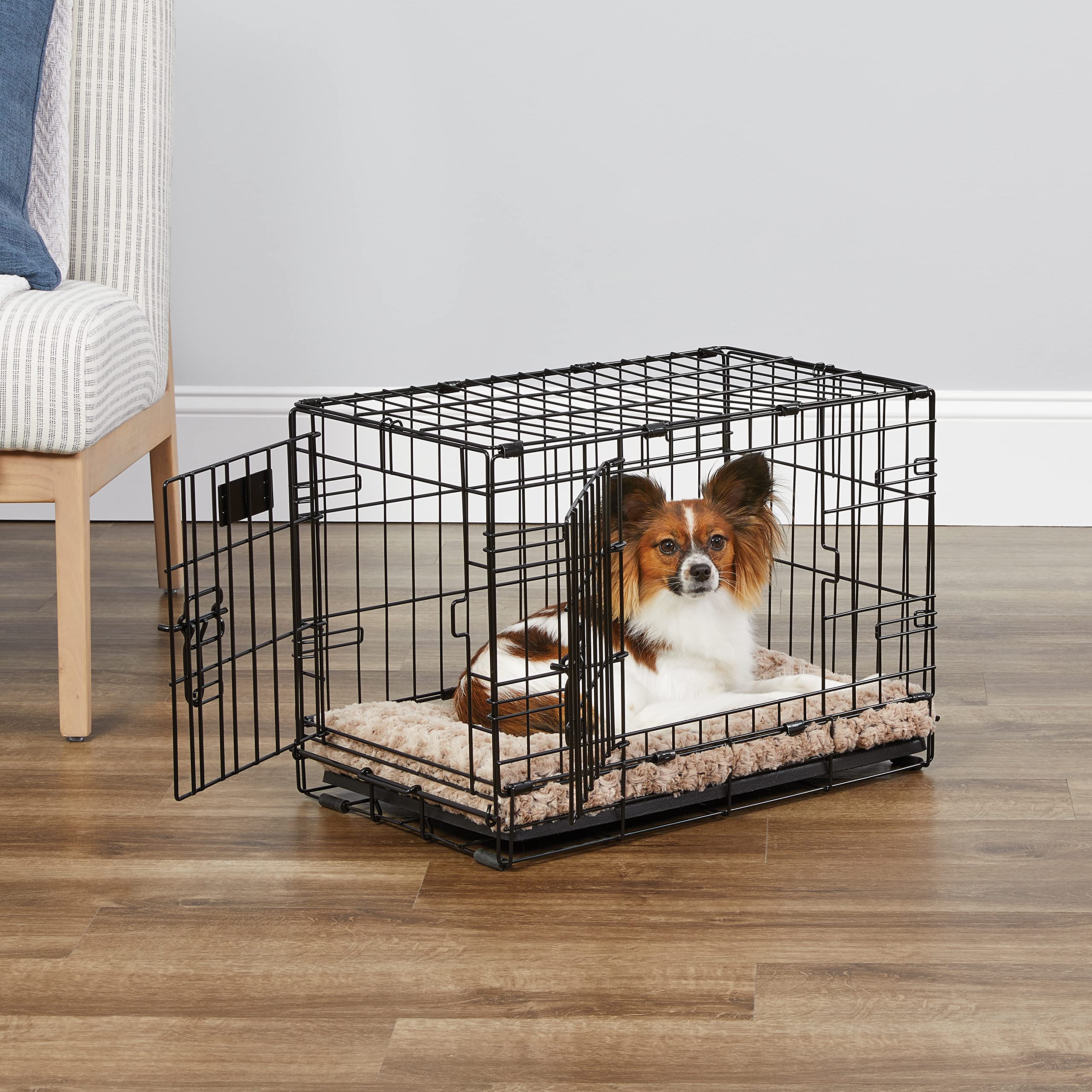 Midwest Homes For Pets Newly Enhanced Double Door Icrate Dog Crate, Includes Leak-Proof Pan, Floor Protecting Feet, Divider Pane