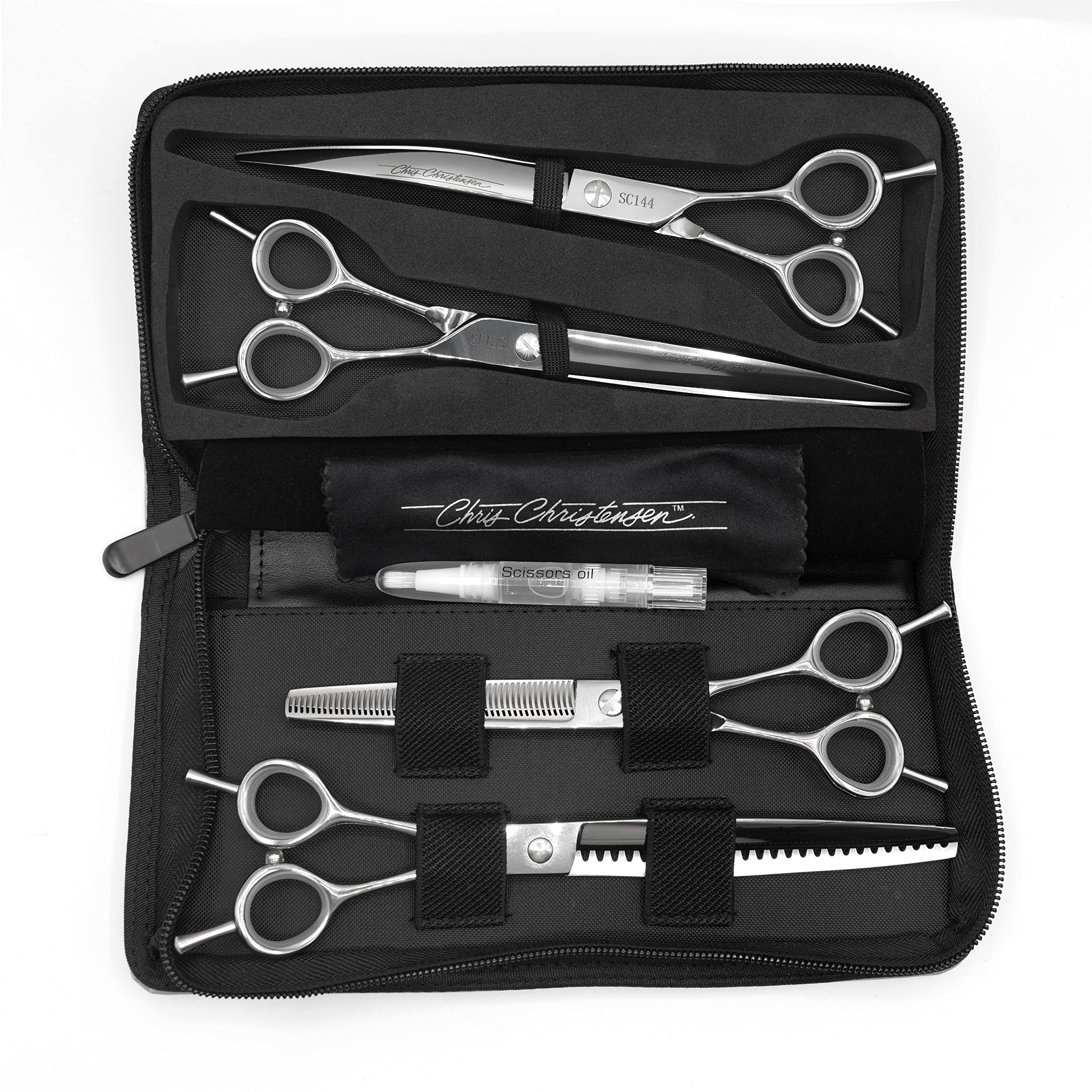 Chris Christensen Classic Series Grooming Shears, Full Set Of Shears With Case, Groom Like A Professional, Any Skill Level, Made