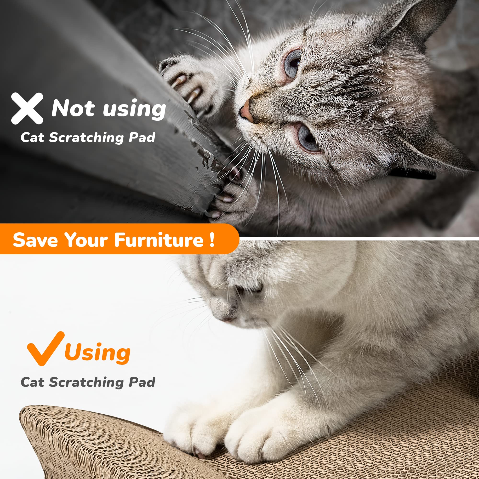 Conlun Cat Scratcher Cardboard Cat Scratch Pad With Premium Scratch Textures Design Durable Cat Scratching Pad Reversible Shark 15.7L X 9W X 2.6H