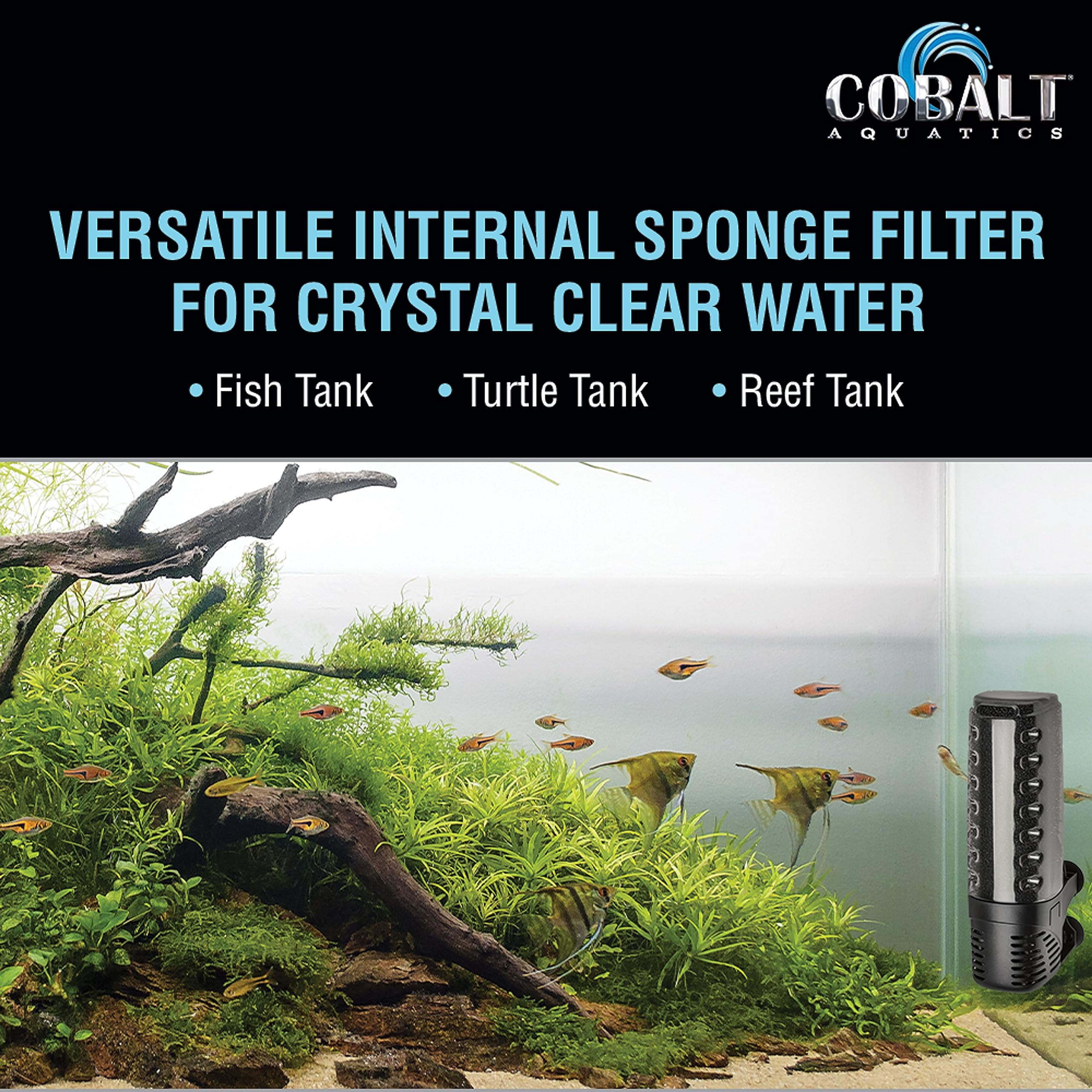 Cobalt Aquatics Clear Vue 30 Mini Internal Filter Replacement Sponge - Basic, White/Black