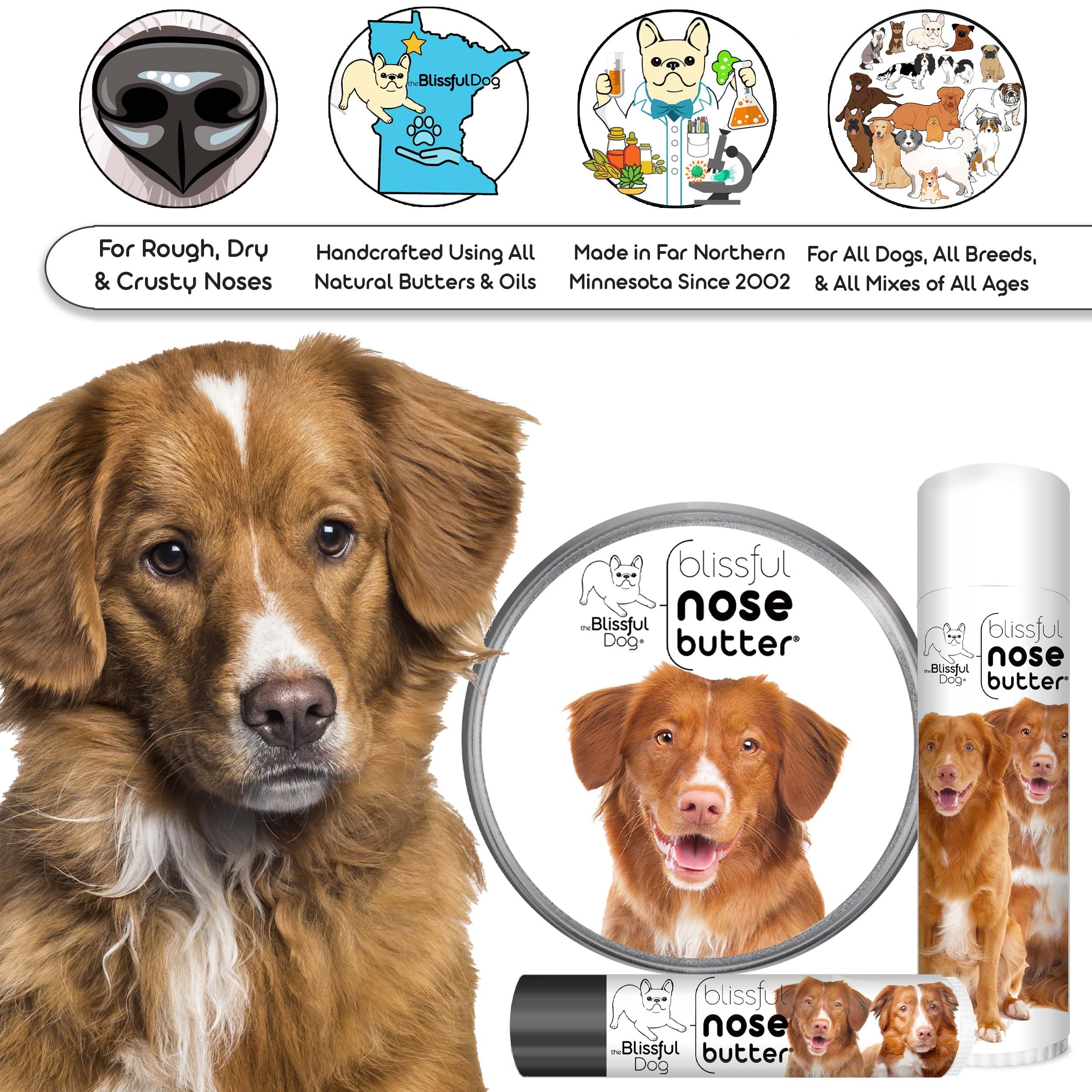 The Blissful Dog Nova Scotia Duck Tolling Retriever Unscented Nose Butter - Dog Nose Butter, 16 Ounce