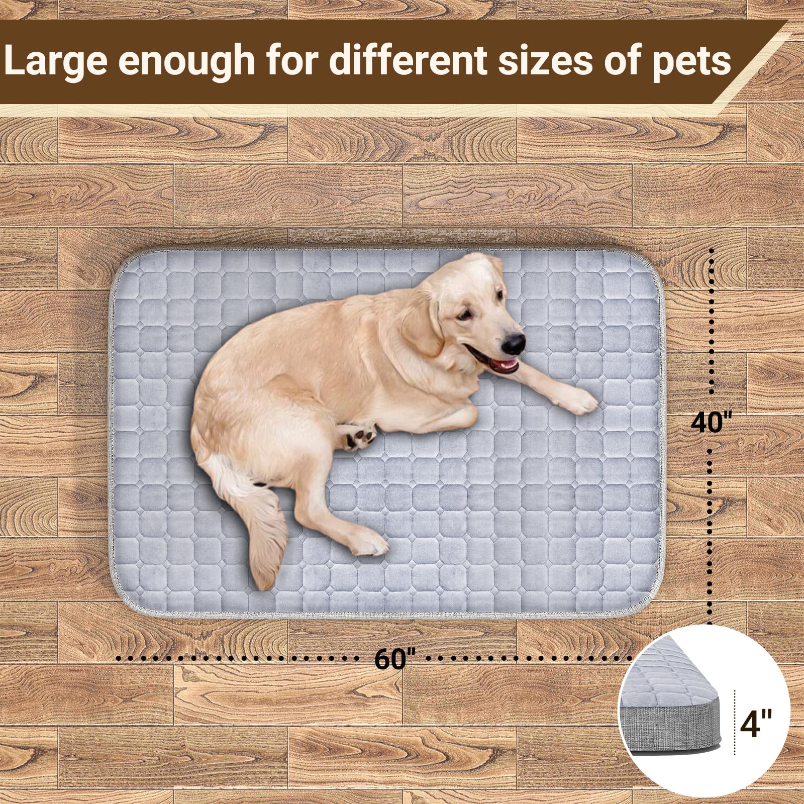 Heeyoo Large Dog Bed, Inflatable Dog Bed For Large Dogs With Removable & Washable Cover, Orthopedic Dog Crate Pad With Anti-Slip
