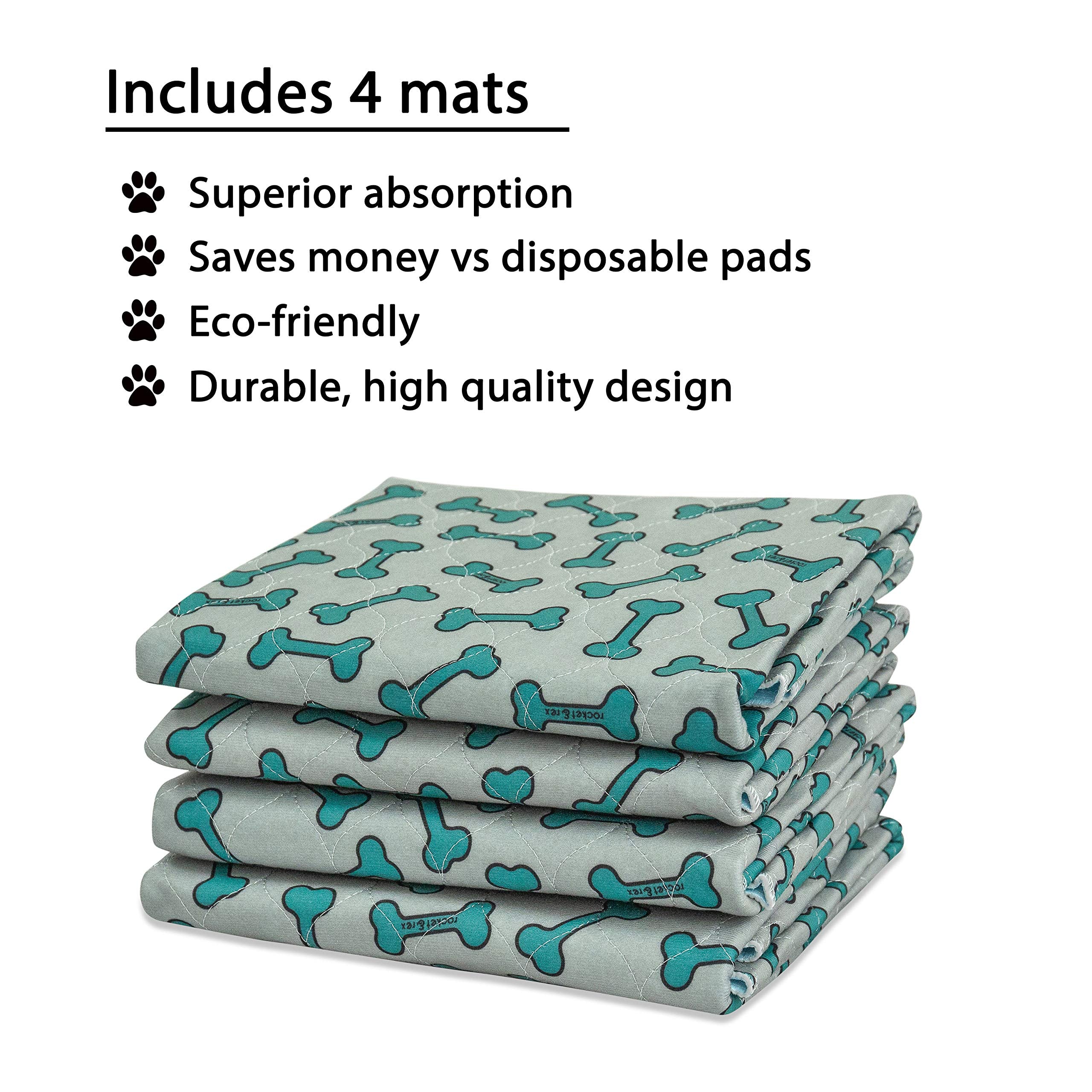 rocket & rex Washable Pee Pads for Dogs, 30x36", Gray, Waterproof & Absorbent, Reusable, Easy Cleanup, Perfect for Home Use