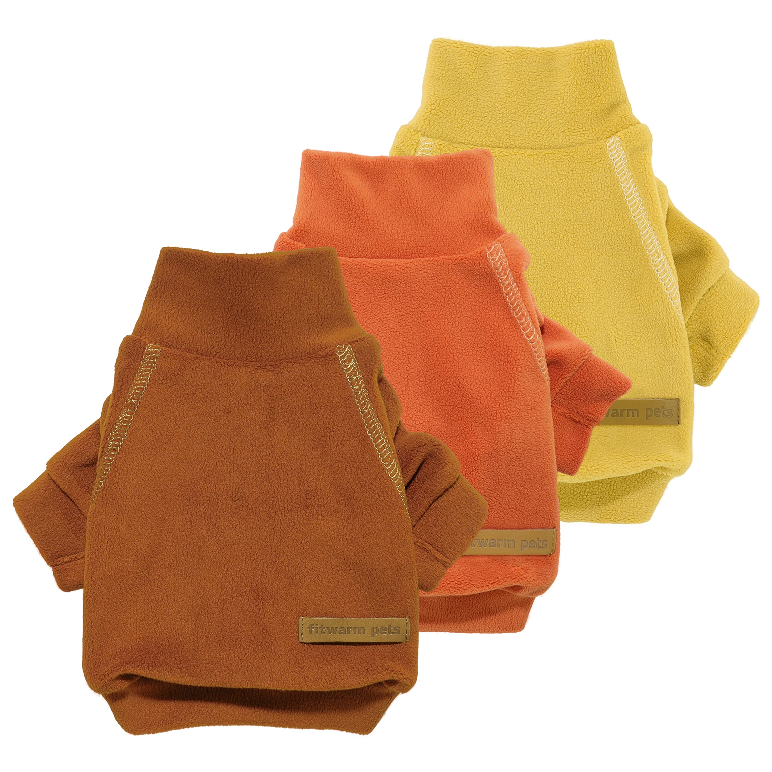 Fitwarm 3 Pack Classic Fleece Dog Sweater, Turtleneck Dog Sweatshirt, Dog Winter Clothes for Small Dogs Boy Girl, Pet Pullover J