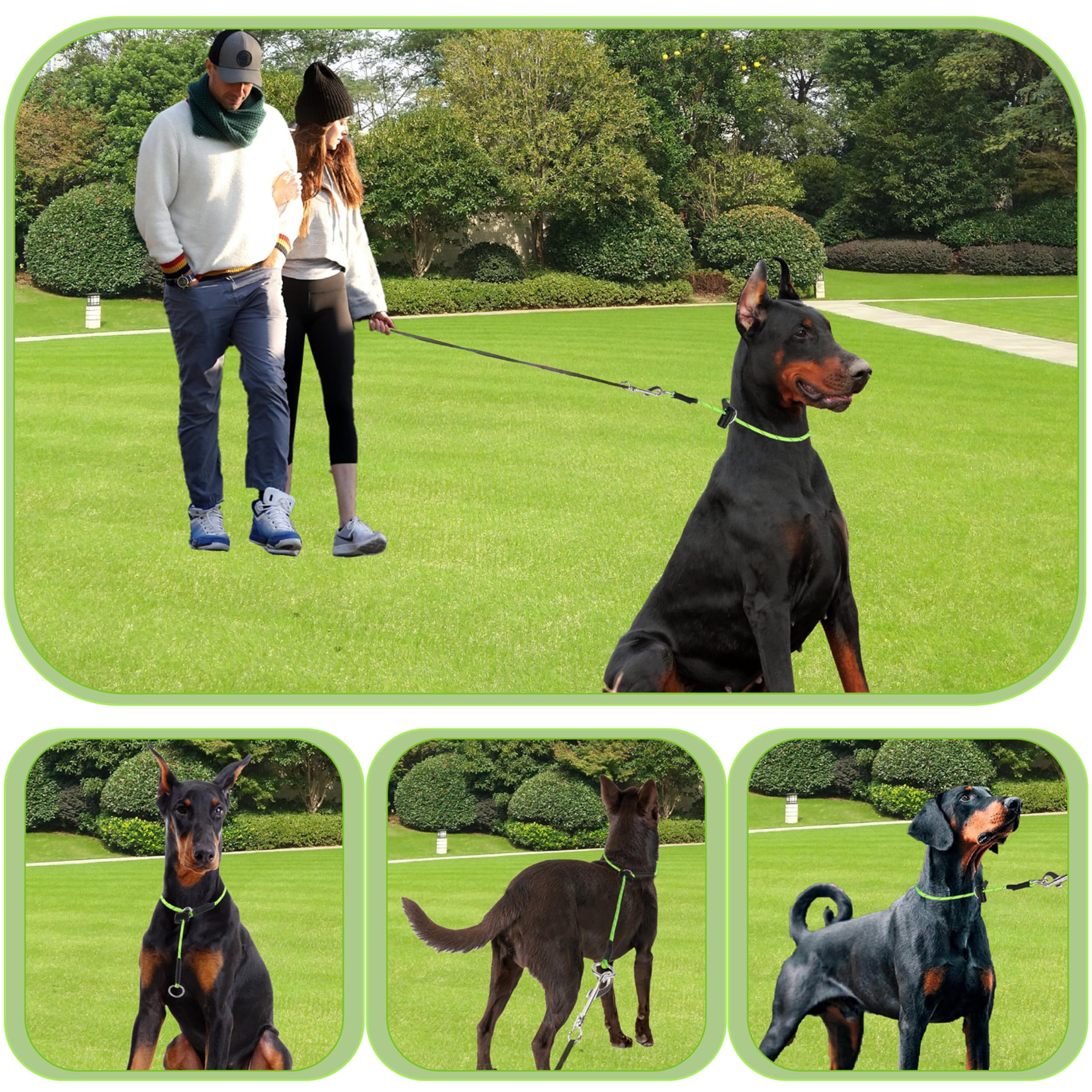 No Pull Dog Collar Training Collars 18'' 42Mm 1000Lb Thin Prong Collar With 2 Adjustable Stoppers Reflective Sturdy Small Mediun