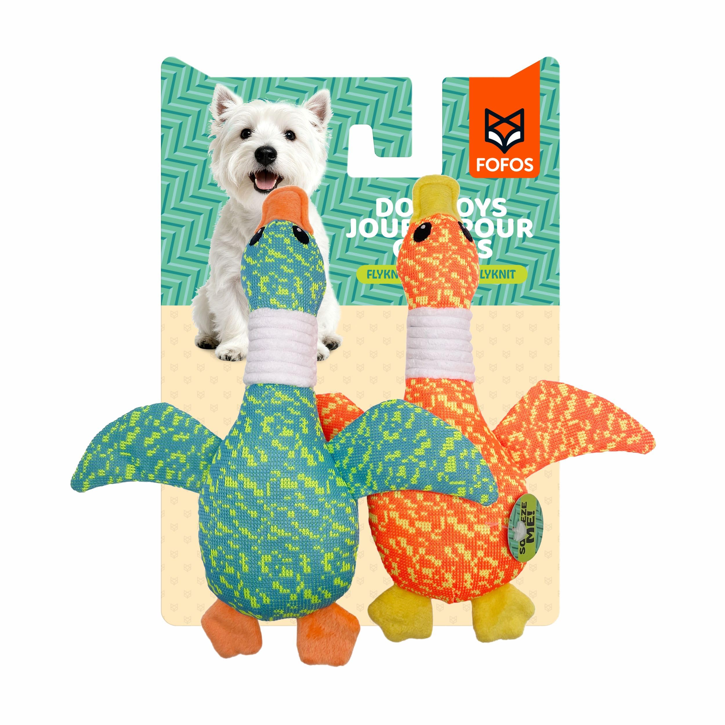 Barkbutler X Fofos Flyknit Duck Dog Toy (Pack Of 2)  Squeaky Toys For Dogs, Plush Toys For Dog  Small Toys For Small To Medium