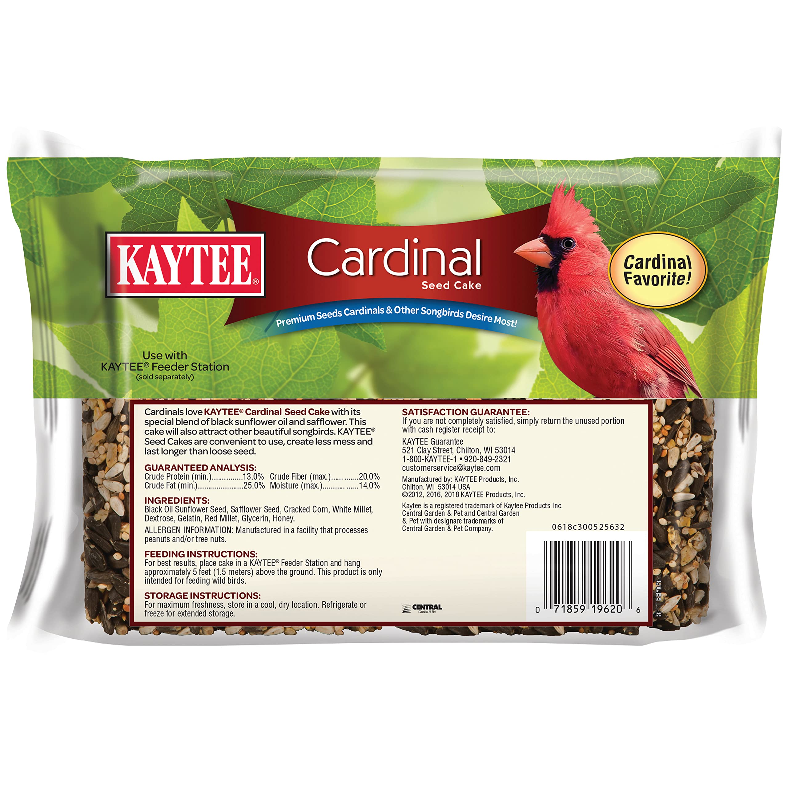 Kaytee Corn-a-Plenty Wild Bird Seed Cake 2.5 Pounds 4 Count