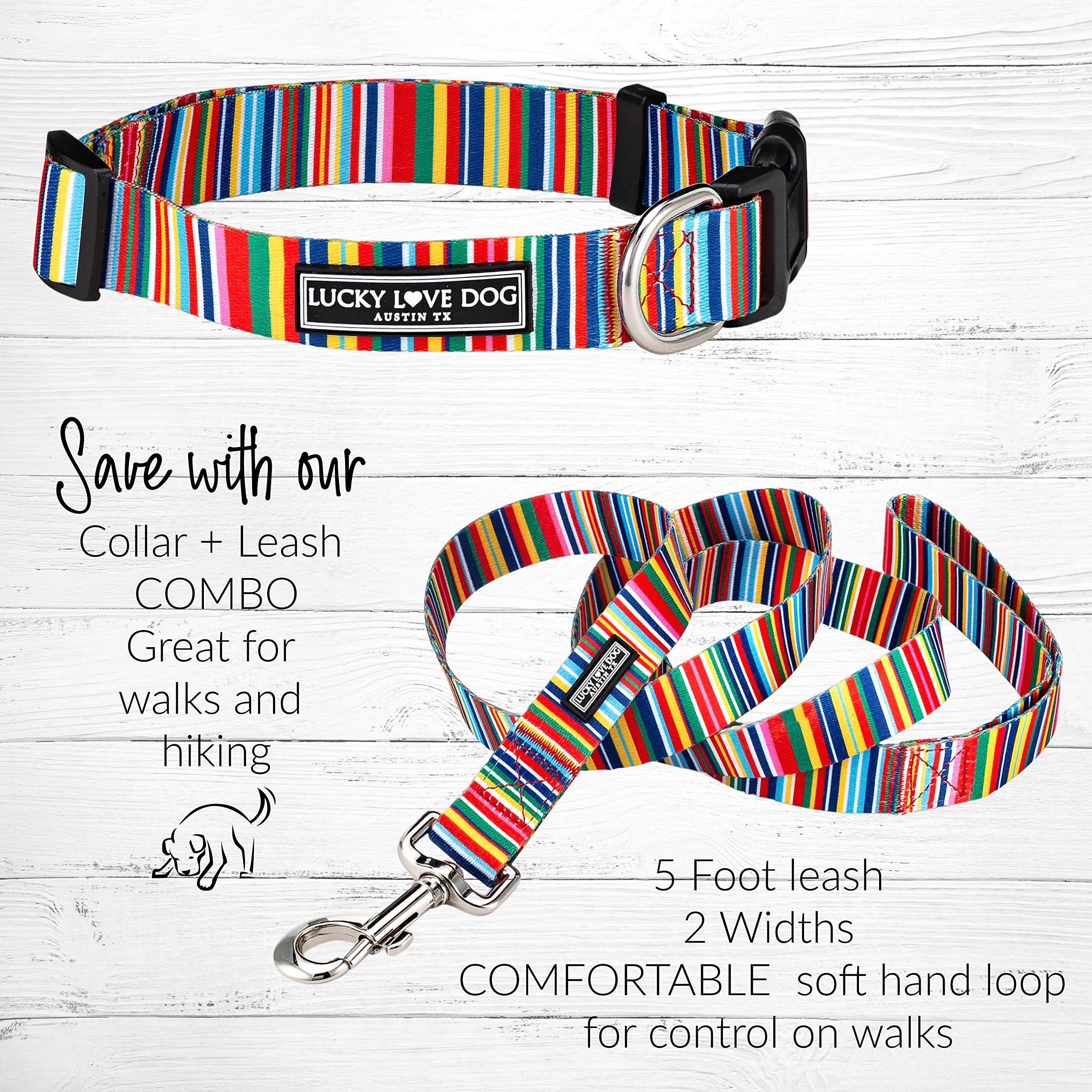 Lucky Love Dog Leash, Beautiful Vivid Patterns, Durable & Long Lasting (Hippie, Small)