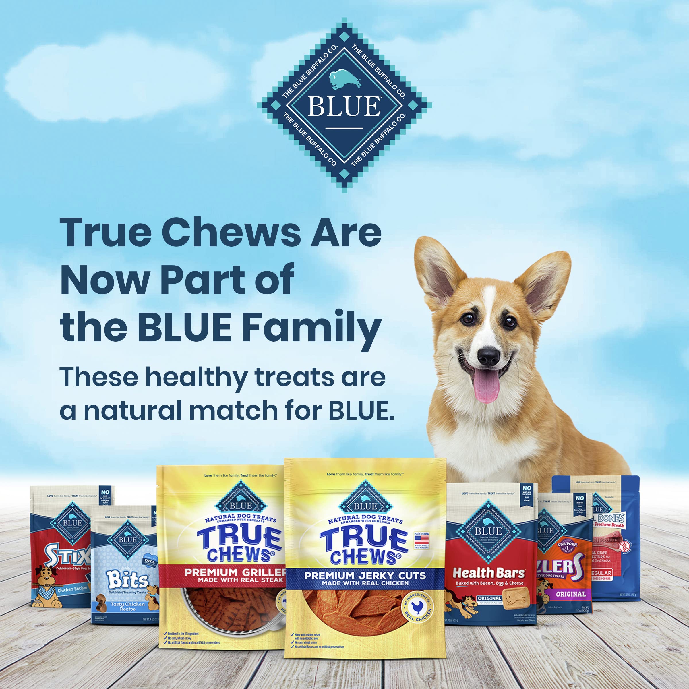 Blue Buffalo True Chews Dog Treats, Made in the USA with Natural Ingredients, Chicken Bacon Recipe, 22-oz Bag