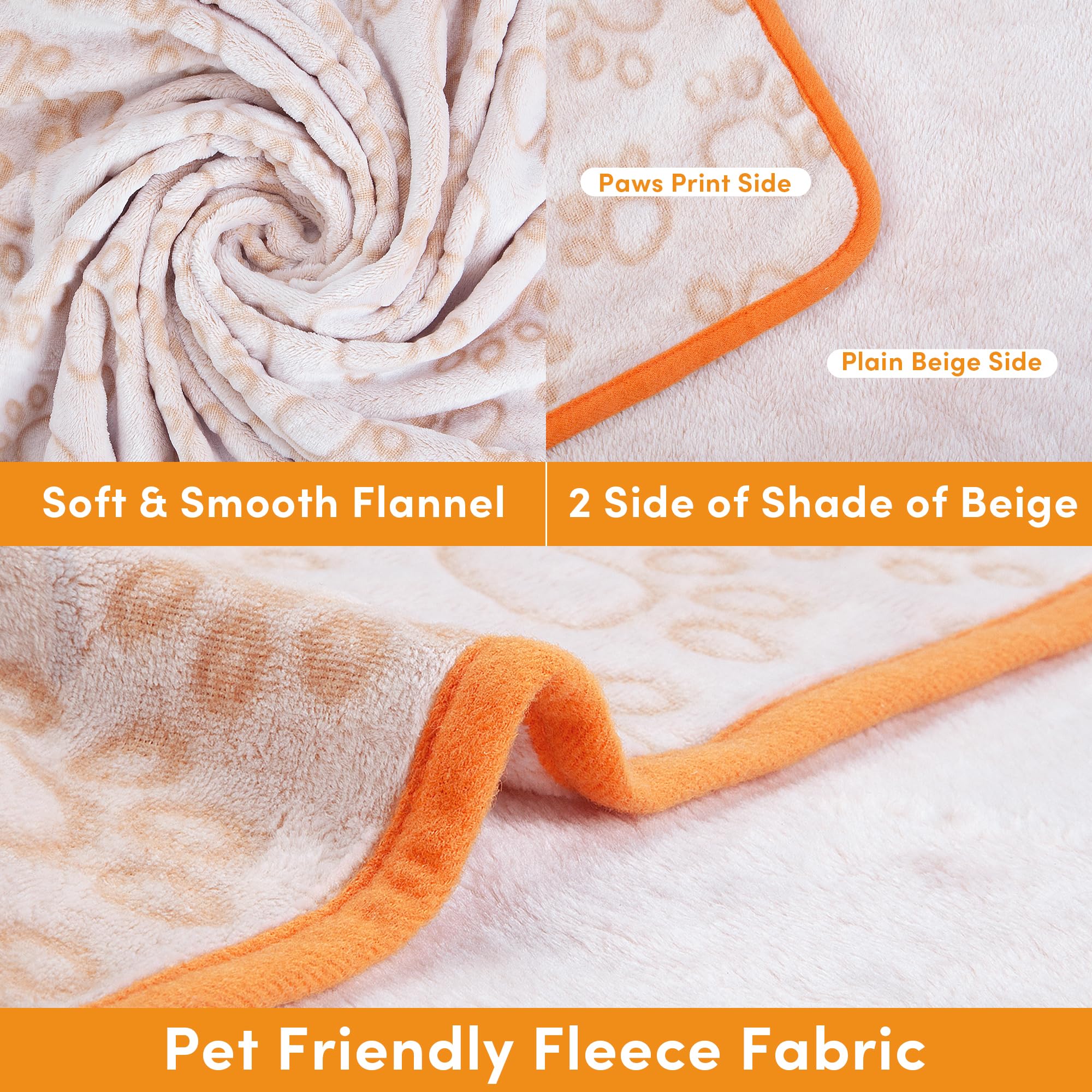 Stuffed Premium Soft Dog Blankets For Large Dogs, Large Cat Blanket Calming Washable For Bed Couch Protection, Dog Essentials For Large Dog, 42 * 65 Inches, Beige