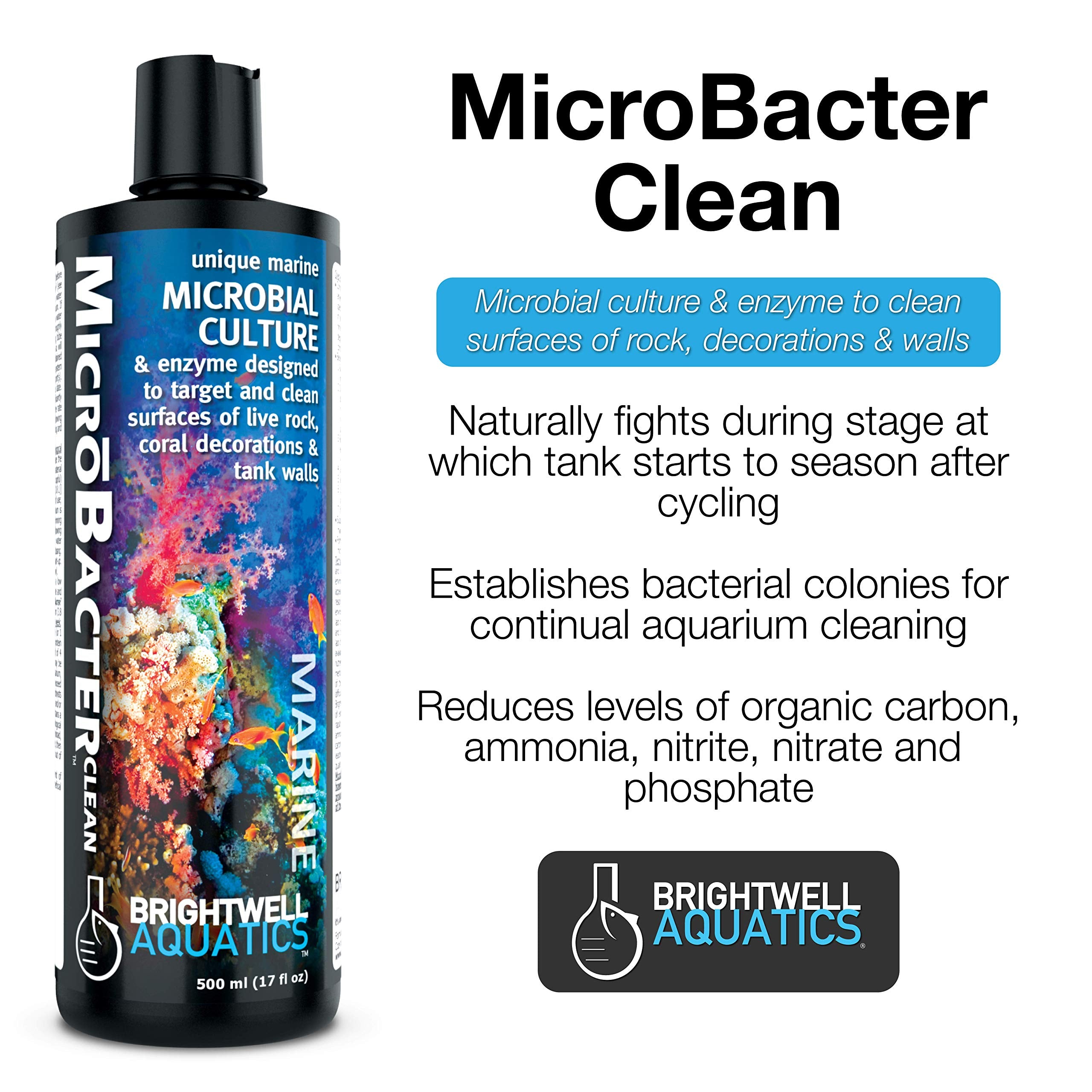 Brightwell Aquatics MicroBacter Clean - Microbial Culture & Enzyme Blend Designed to Target & Clean Surfaces of Aquatic Tanks, 2
