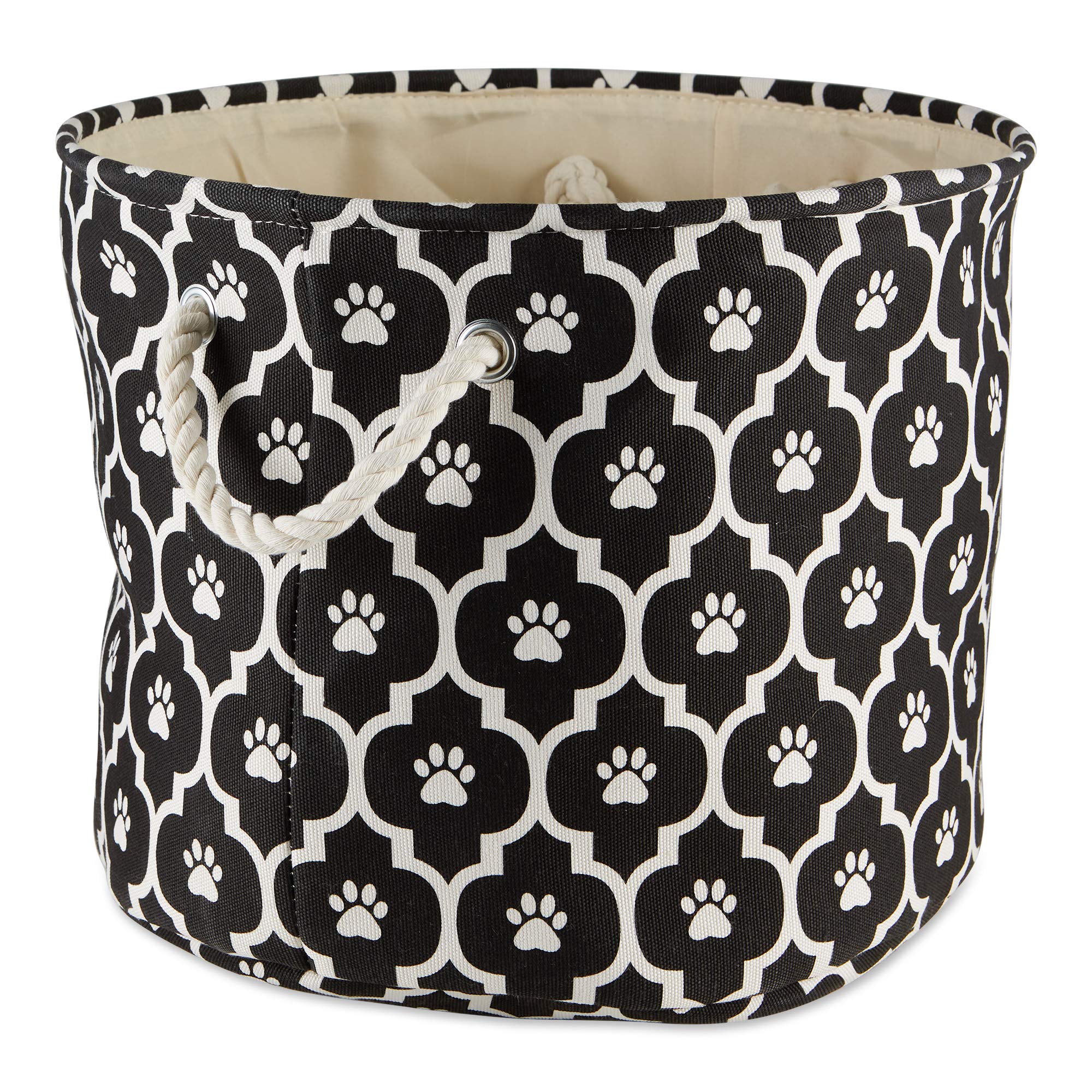 Bone Dry 6192 Pet Storage Collection Lattice Paw Print, Large Round, Black