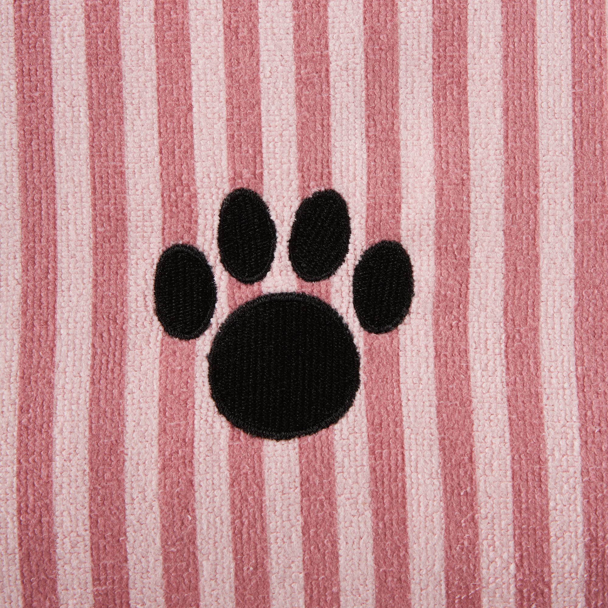 Bone Dry Pet Grooming Towel Collection Absorbent Microfiber X-Large, 41X23.5', Striped Rose