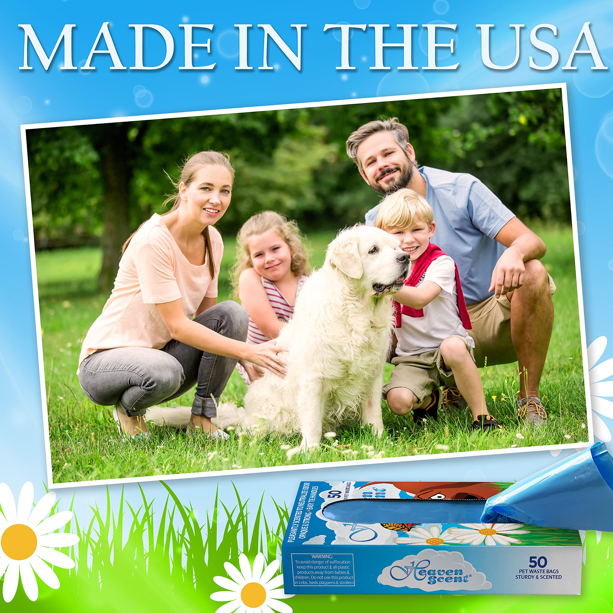Heaven Scent Scented Pet Waste Bags With Easy Tie Handles