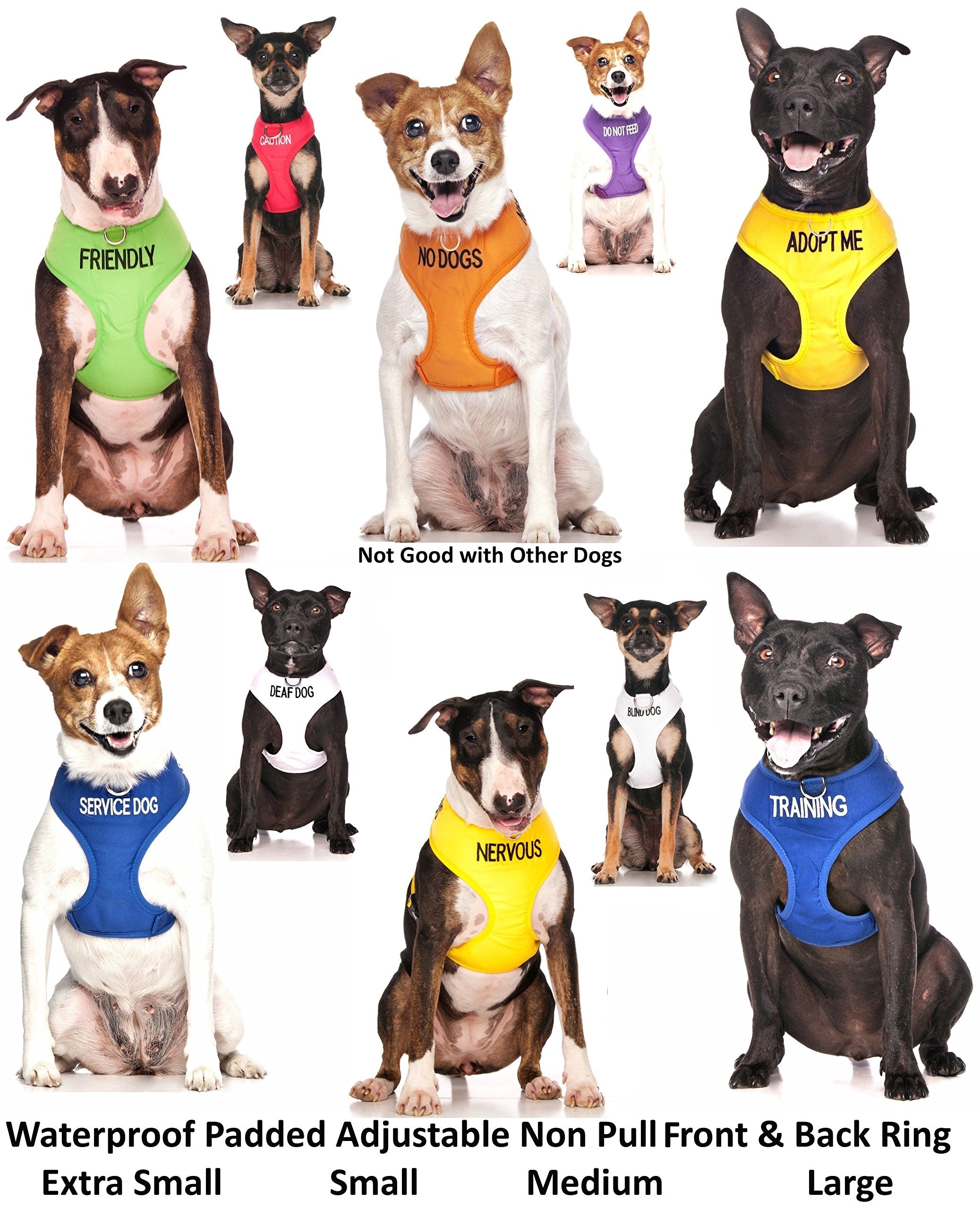 Deaf Dog (Dog Has Limited/No Hearing) White Colour Coded Non-Pull Front And Back D Ring Padded And Waterproof Vest Dog Harness Prevents Accidents By Warning Others Of Your Dog In Advance (S)