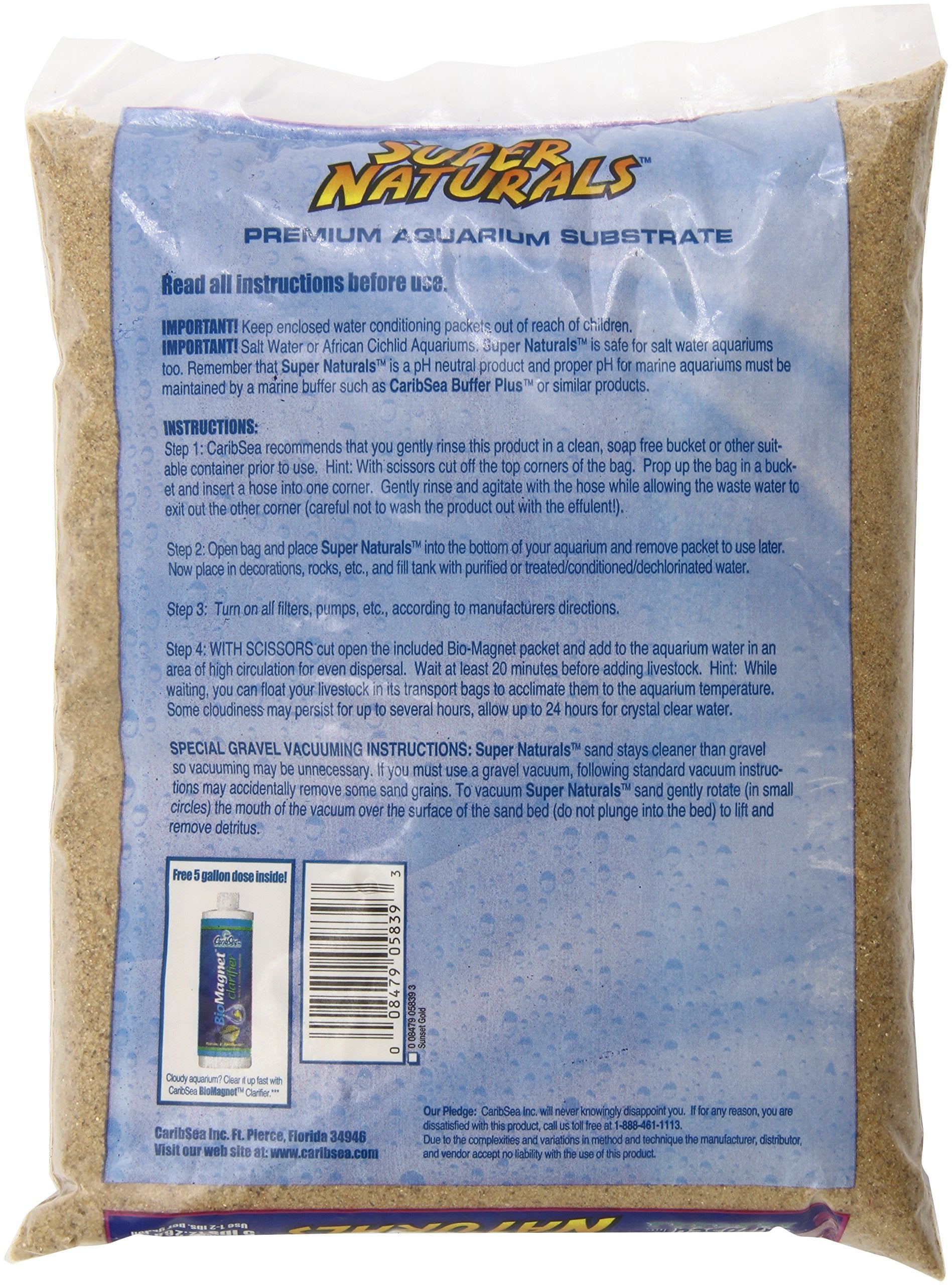 Carib Sea Acs05839 Super Natural Sunset Gold Sand For Aquarium, 5-Pound