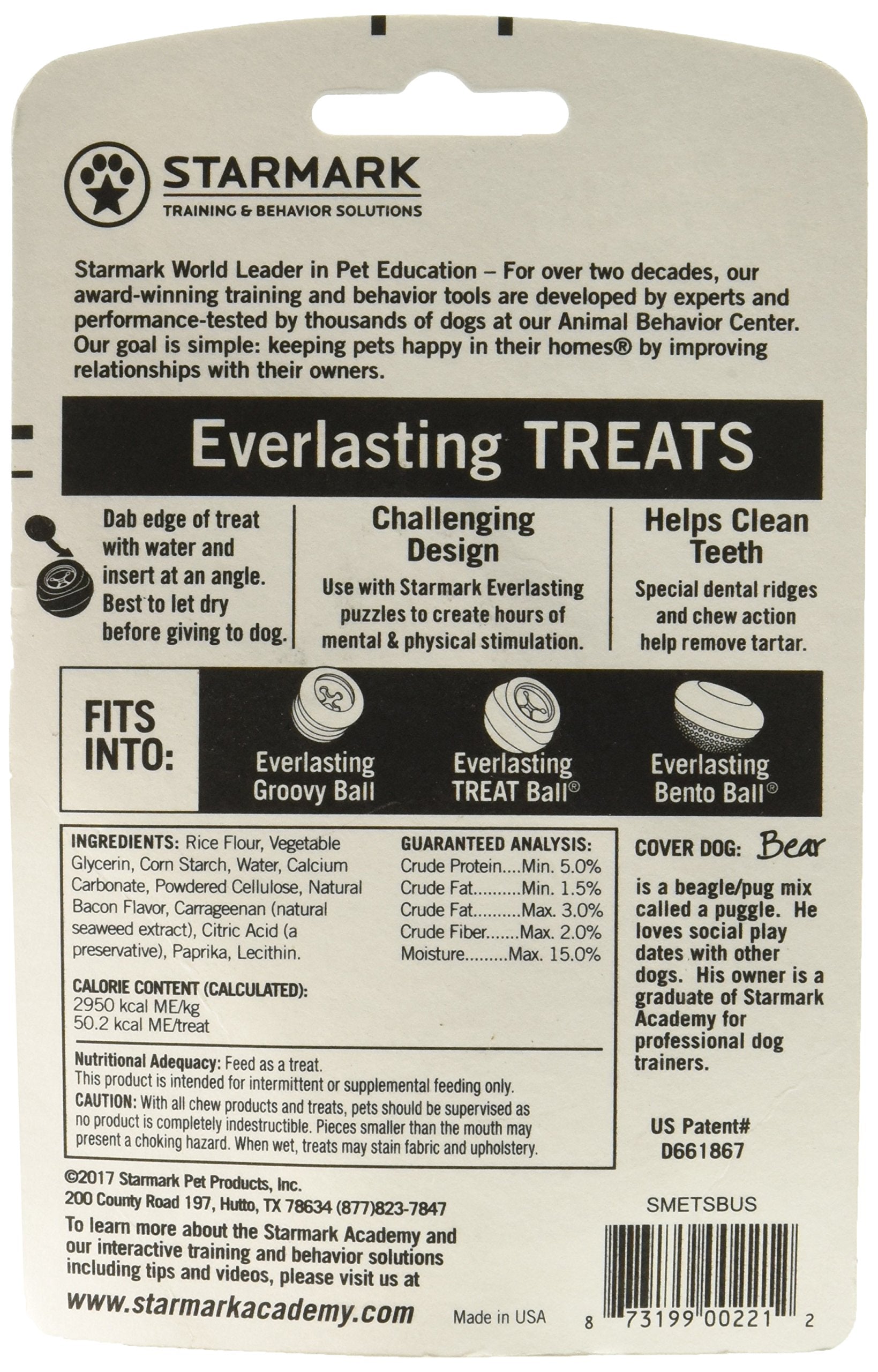 StartMark (3 Pack) StarMark Everlasting Bacon Dog Dental Chews, Small (2 Chews Per Pack / 6 Total)