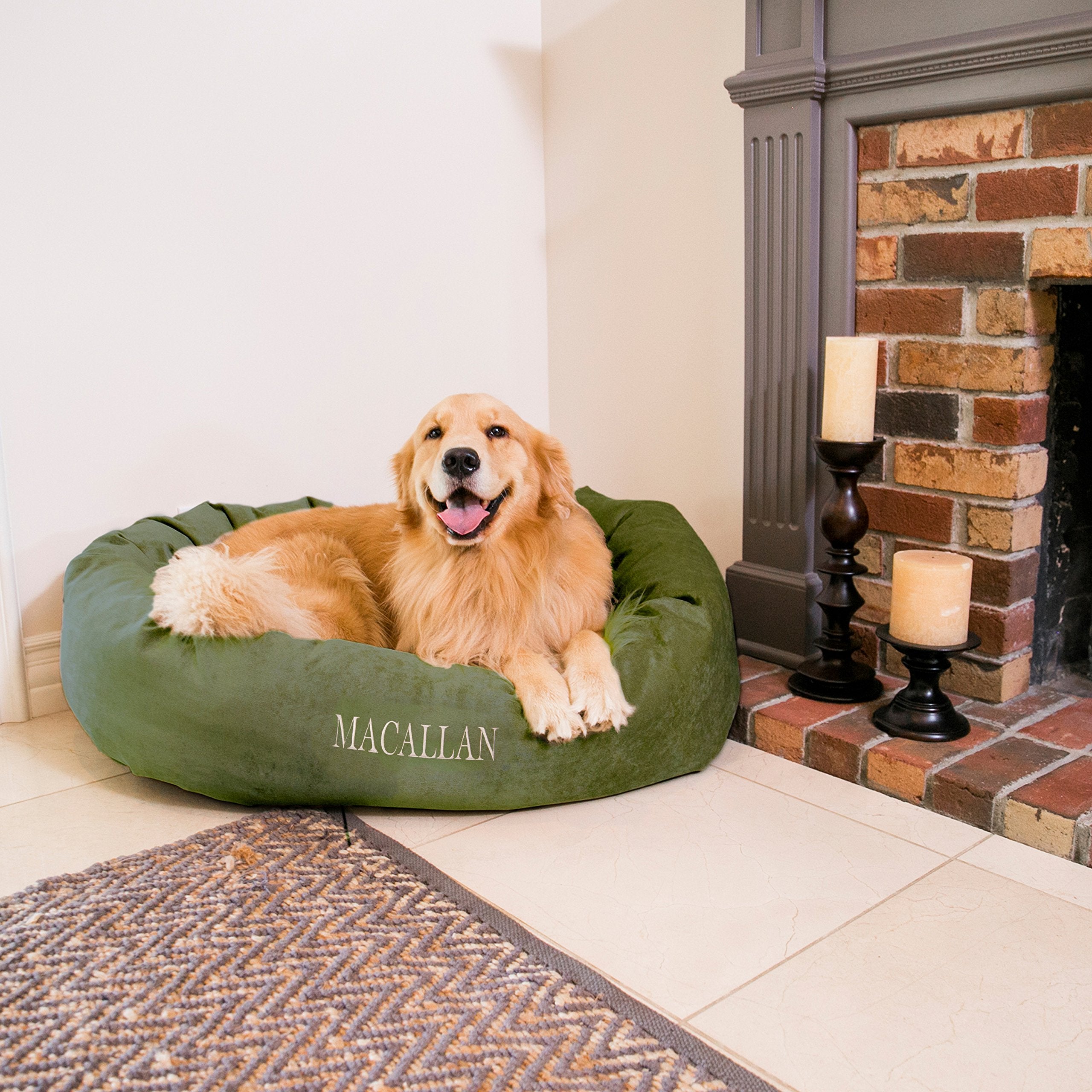 Majestic Pet Personalized Villa Shredded Memory Foam Mix Calming Donut Dog Bed - Washable, Cozy Soft Round Bed With Spine Suppor
