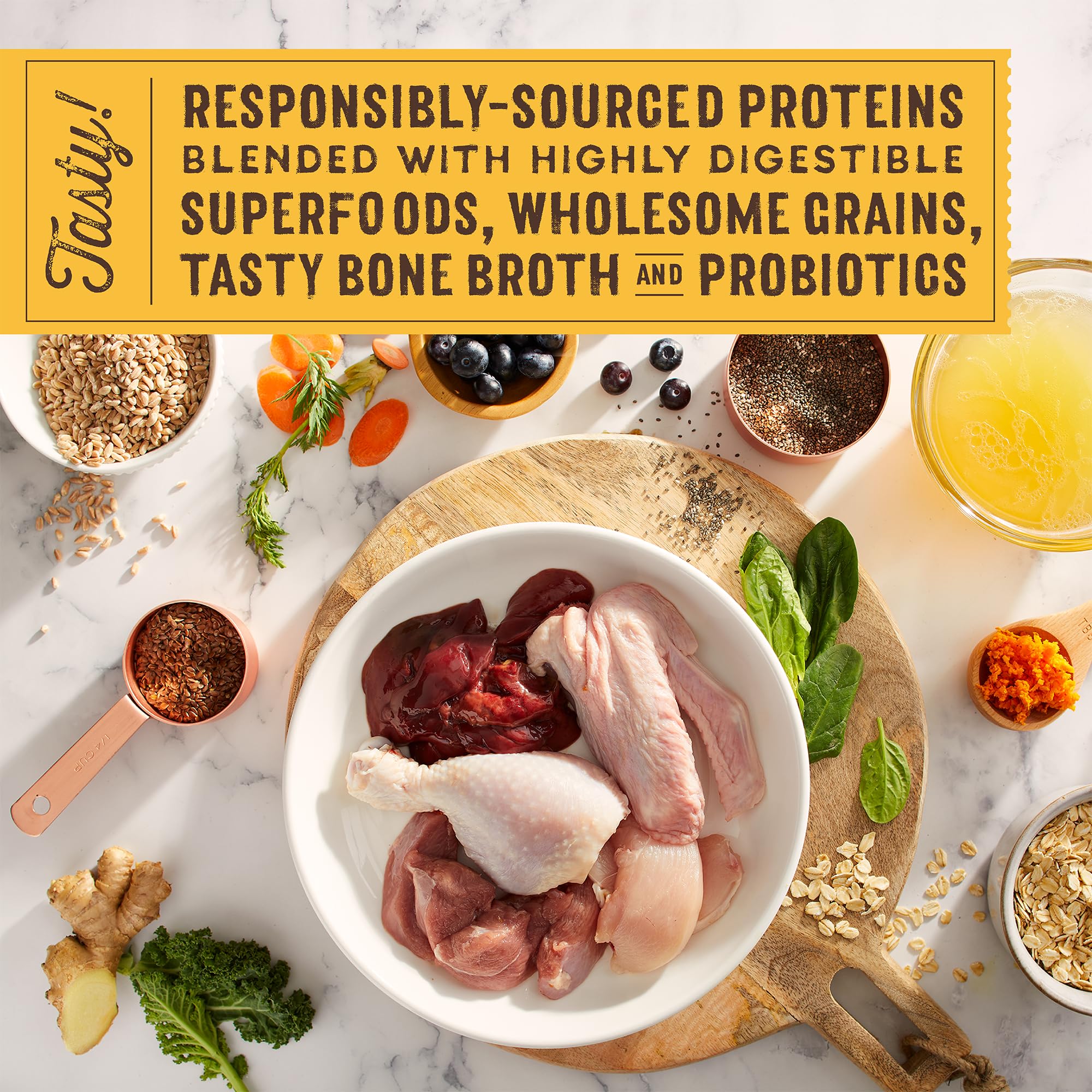 Stella & Chewys SuperBlends Raw Blend Wholesome Grains Cage-Free Chicken & Duck Recipe with Superfoods, 21 lb. Bag