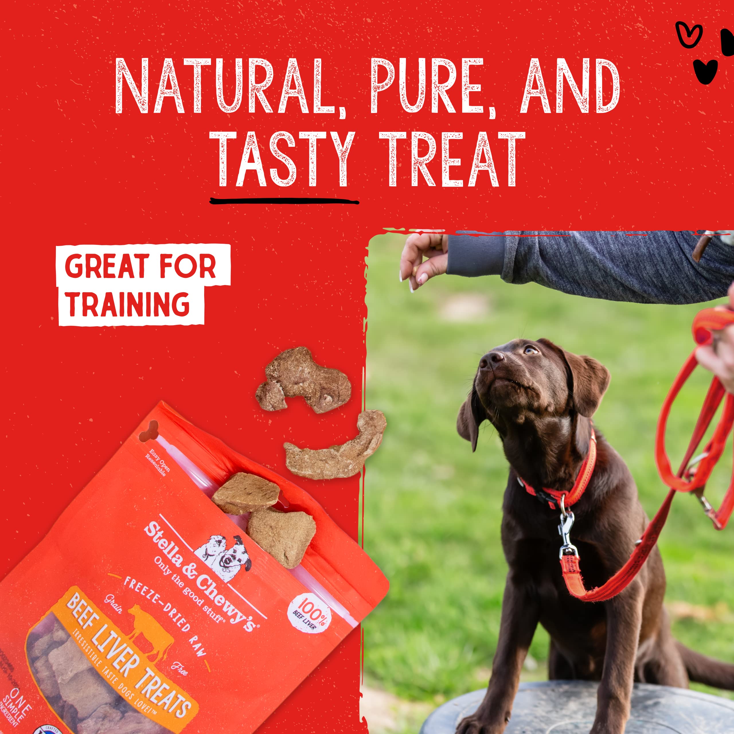 Stella & Chewys Freeze-Dried Raw Single Ingredient Beef Liver Treats, 3 oz. Bag