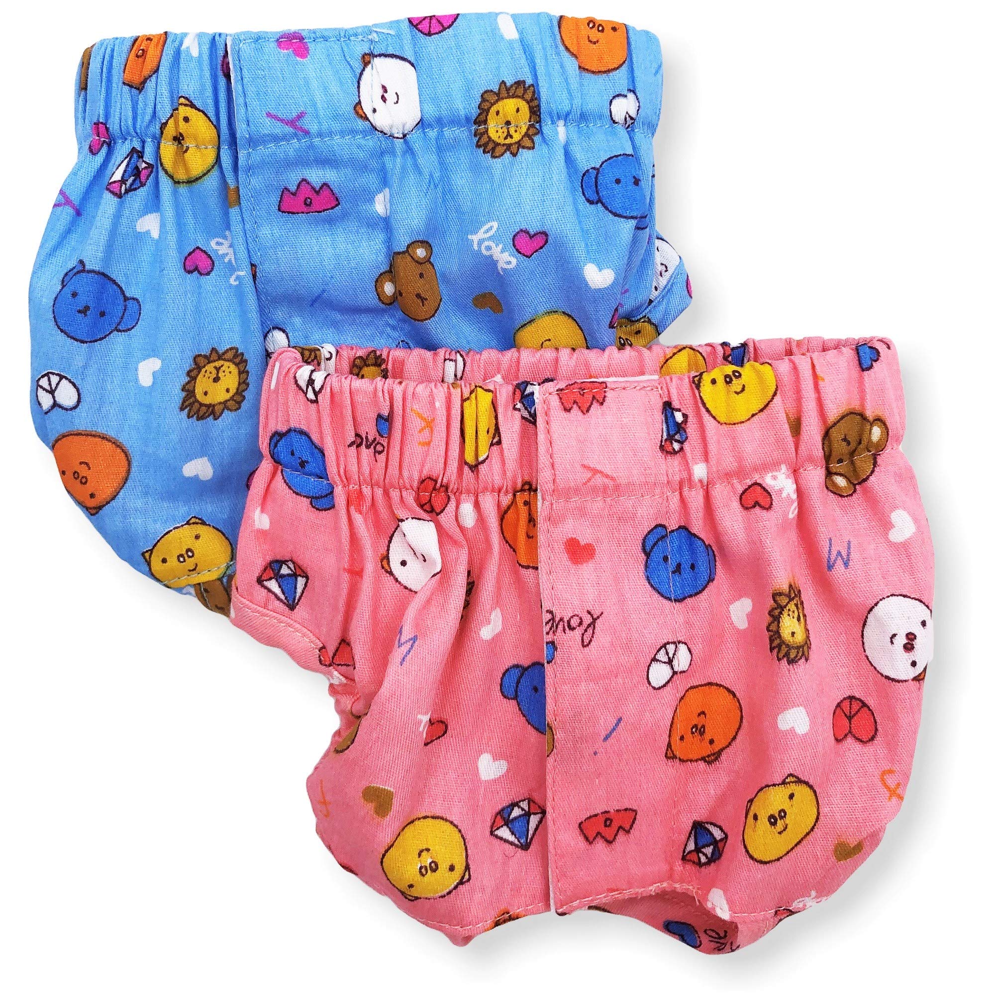 Funnydogclothes Pack Of 4 Dog Female Diapers Sanitary Pants And Skirts Cotton For Small Pet Cat (Pack Of 4 - Skirts & Pants, S: Waist: 10' - 13')
