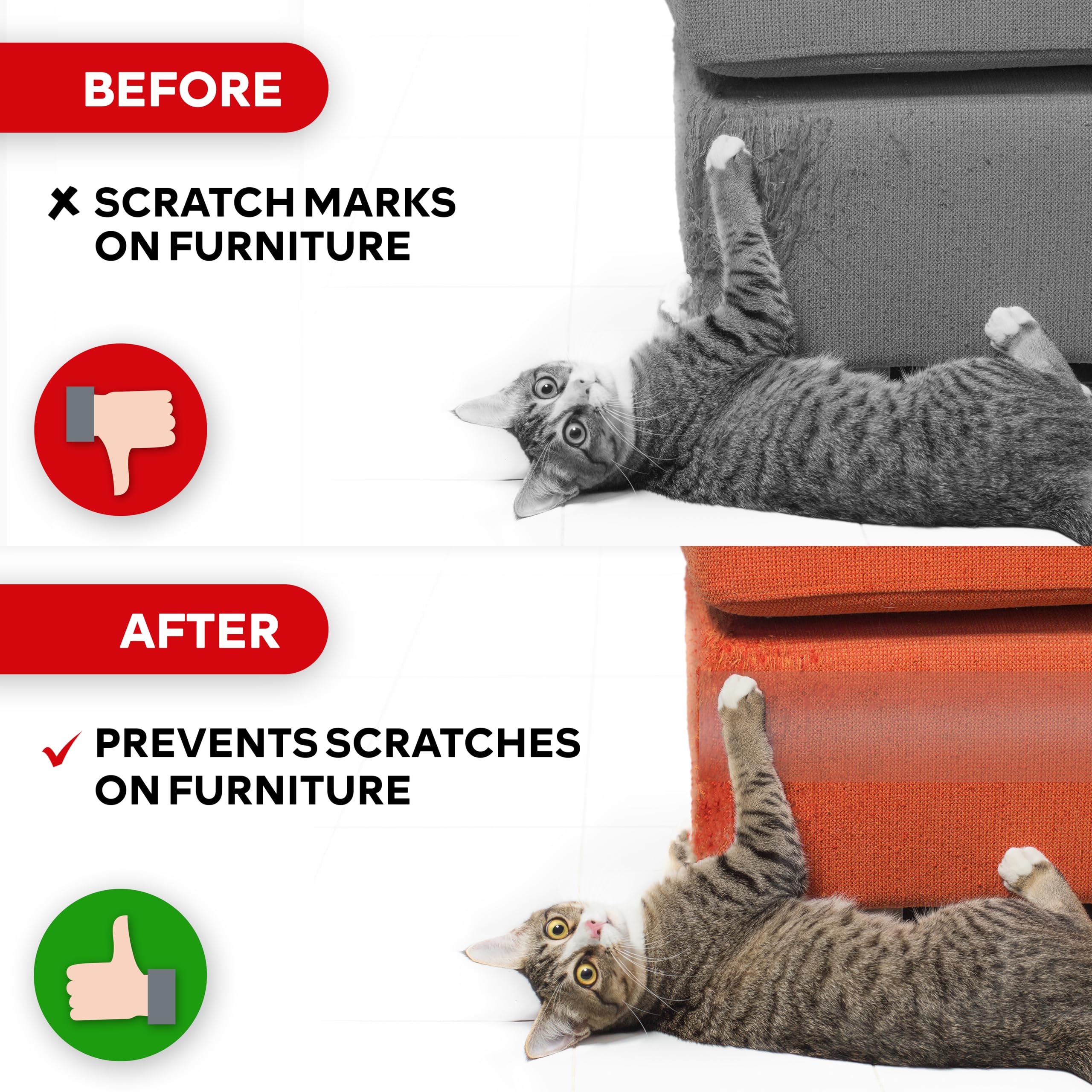 Xfasten Anti-Scratch Cat Training Tape, 3-Inches X 30-Yards - Door, Couch, Furniture And Leather Scratch Guard Protector Tape For Cats And Pets