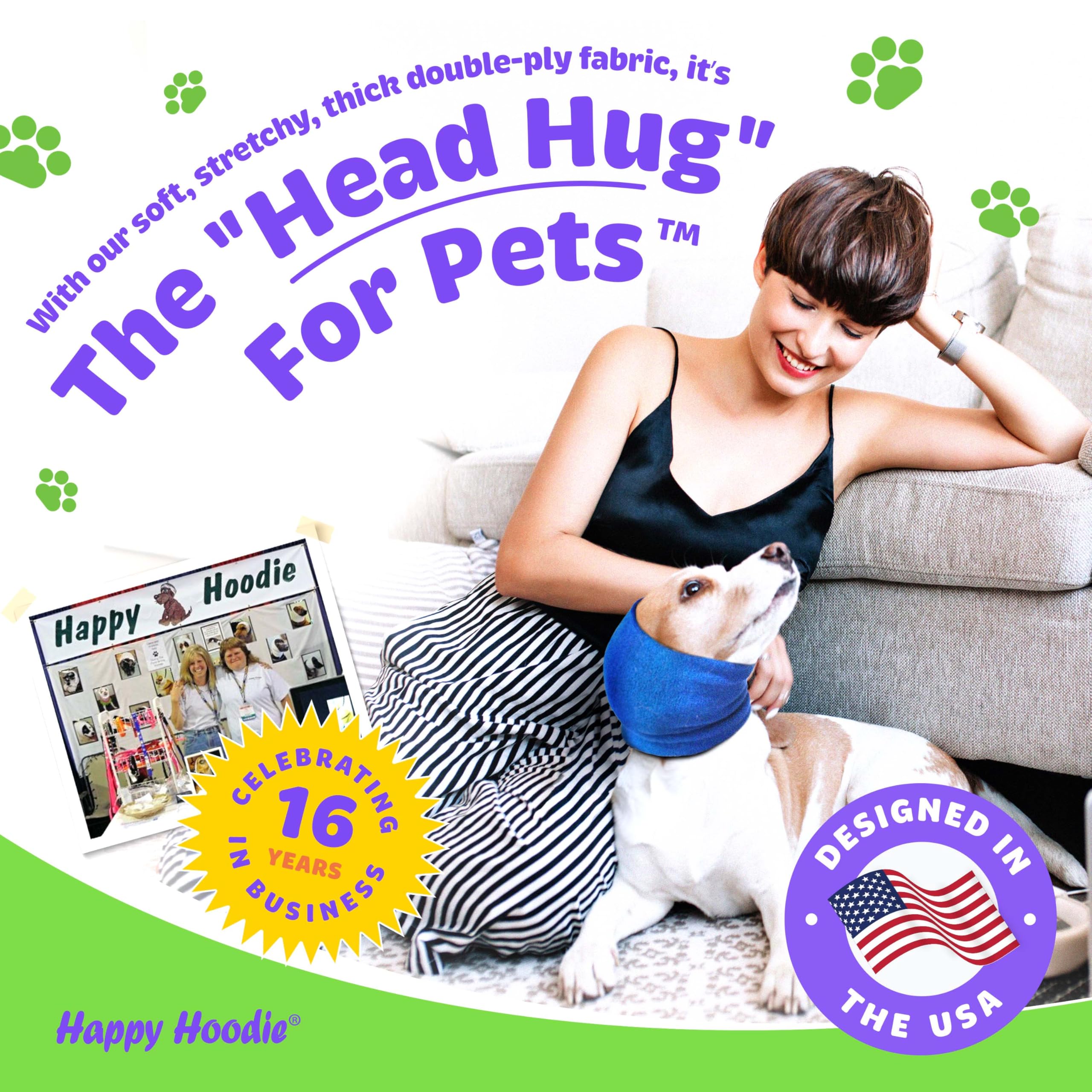 The Original Happy Hoodie For Dogs & Cats - Since 2008 - The Grooming And Force Drying Miracle Tool For Anxiety Relief & Calming Dogs (Small, Pink)